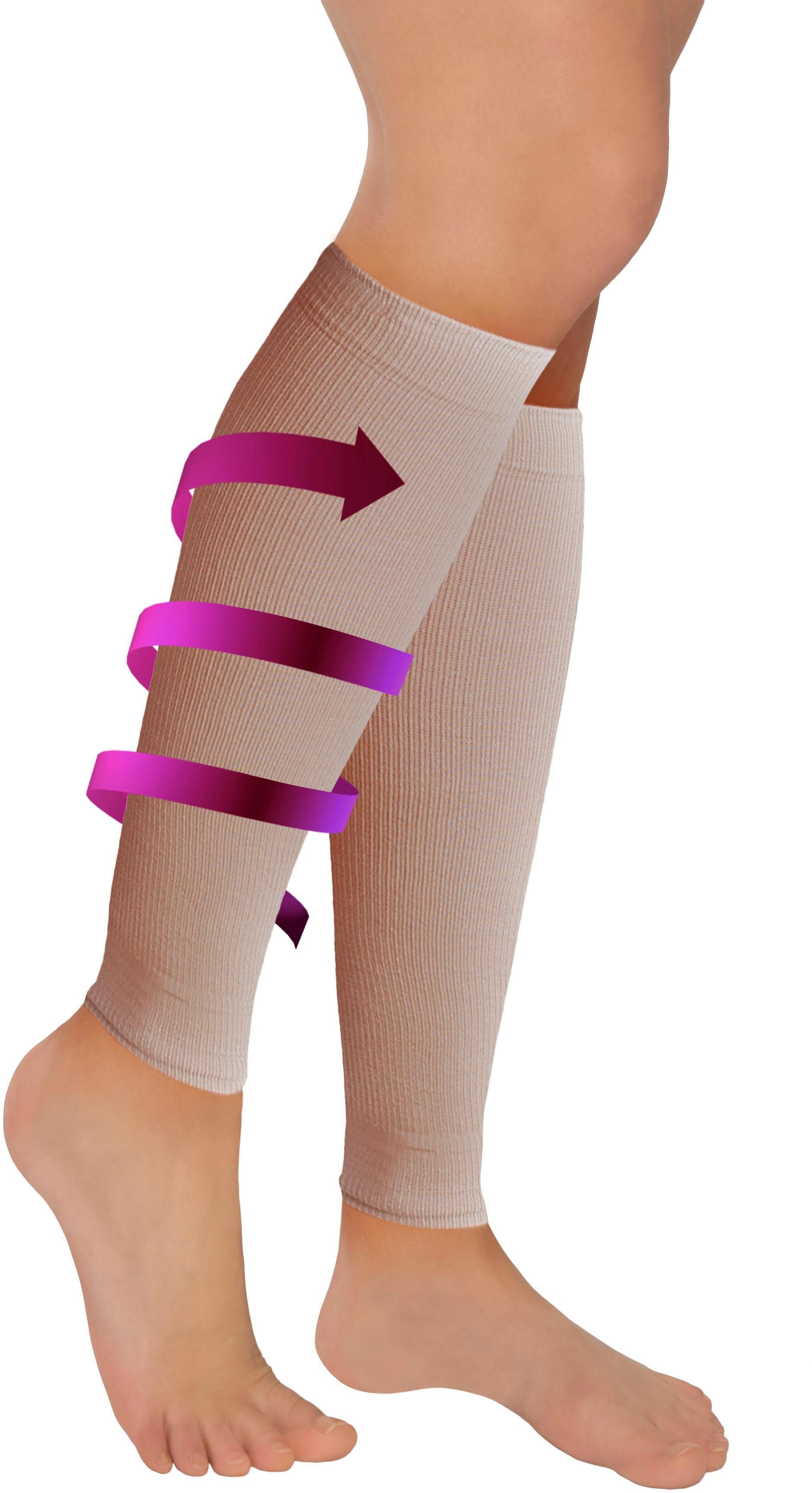 Fußgut Stütz-Stulpen zur Vorbeugung schwerer Beine, anatomisch korrekter Druckverlauf entlastet, vitalisiert, stimuliert, Erholung, 2 Paar, Universalgröße