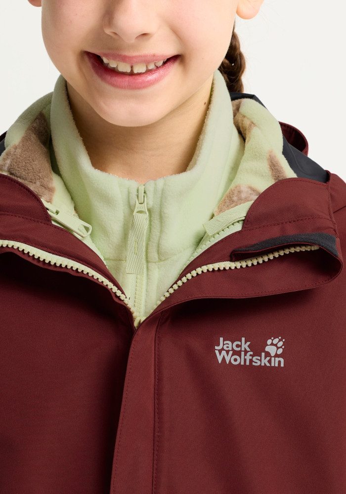 Jack Wolfskin 3-in-1-Funktionsjacke ICELAND 3IN1 PRINT JKT K mit Entendaune und Federn, aus Polyester