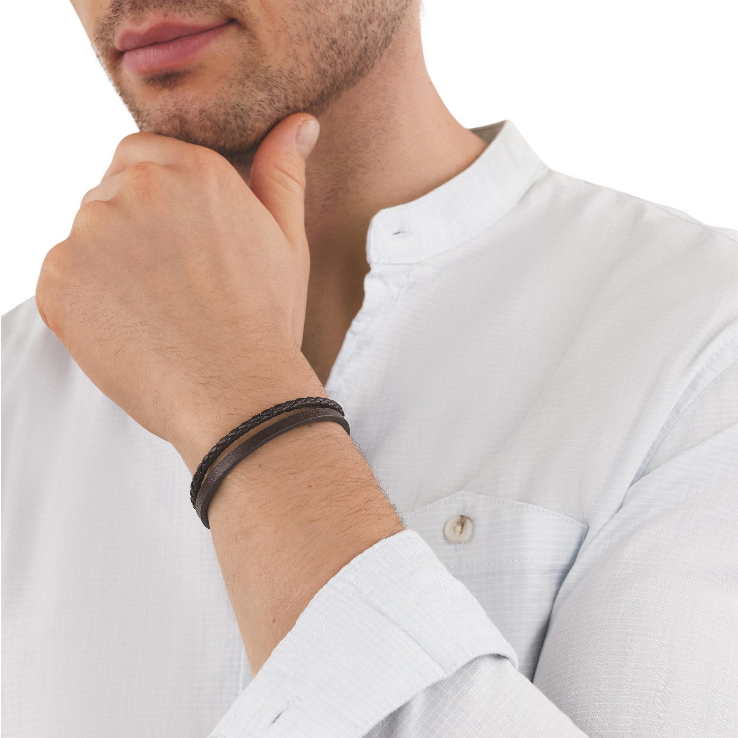 TOM TAILOR Lederarmband Schmuck Geschenk Edelstahl Leder