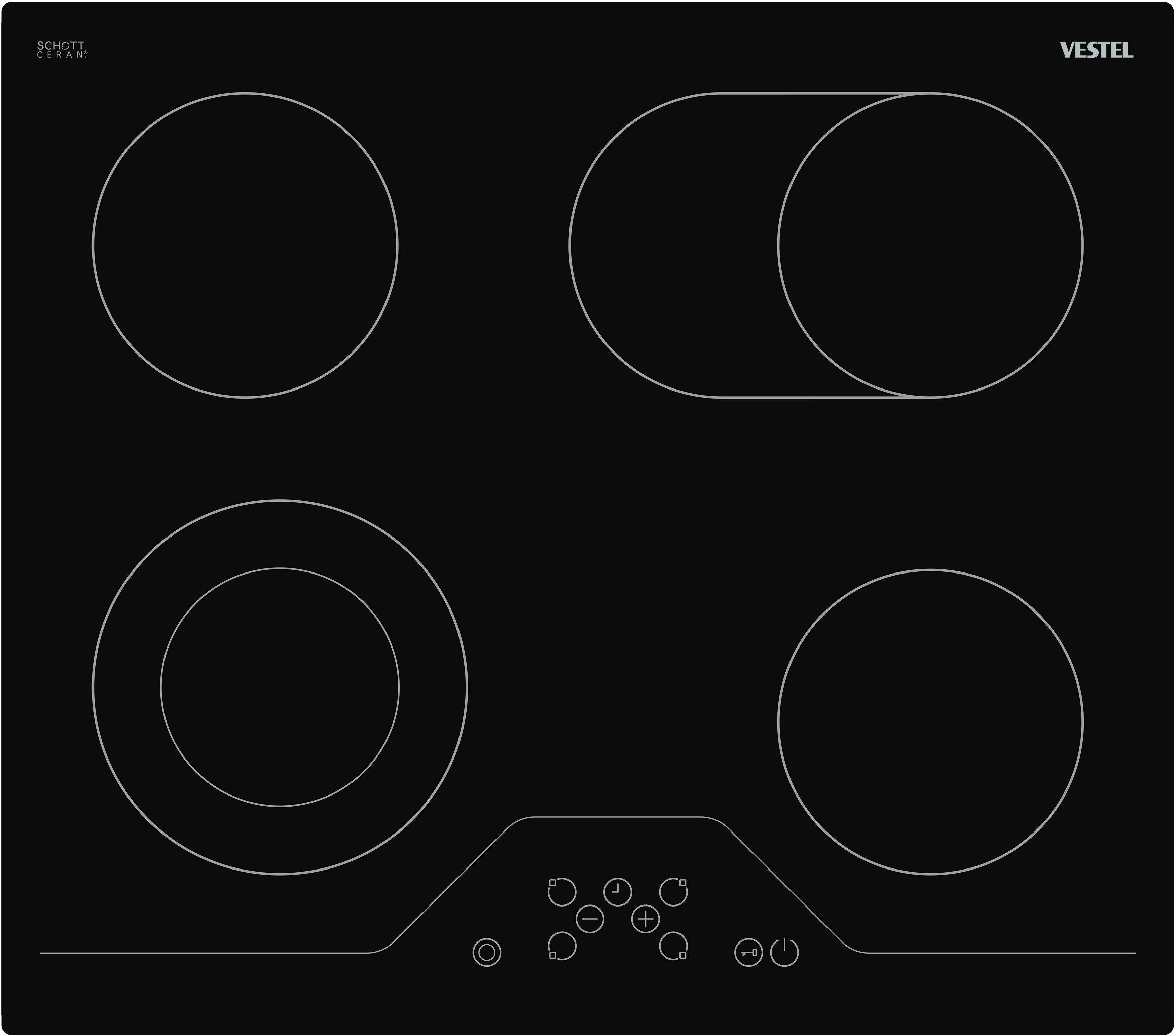 VESTEL Elektro-Kochfeld von SCHOTT CERAN® VEA24046