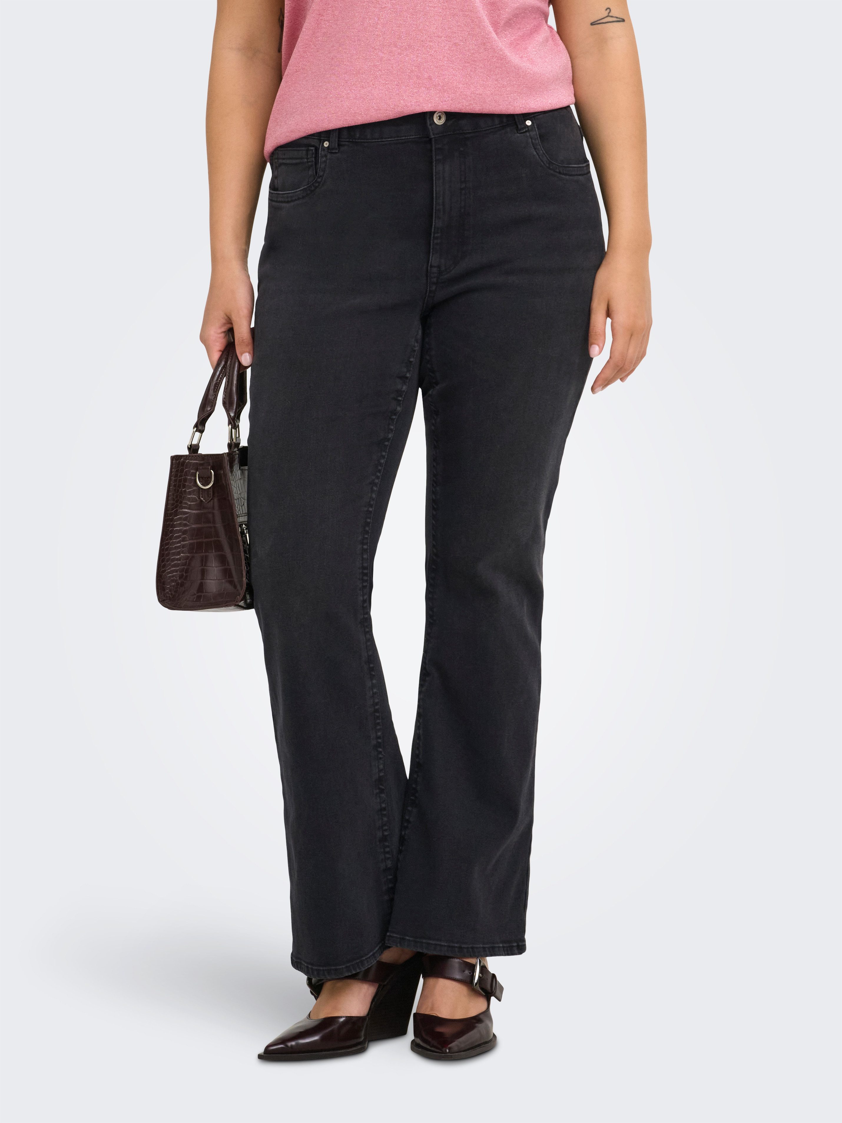ONLY CARMAKOMA Bootcut-Jeans CARPHOEBE REG BACK POC FLA PIM342 NOOS Baumwollmischung, Regular Waist