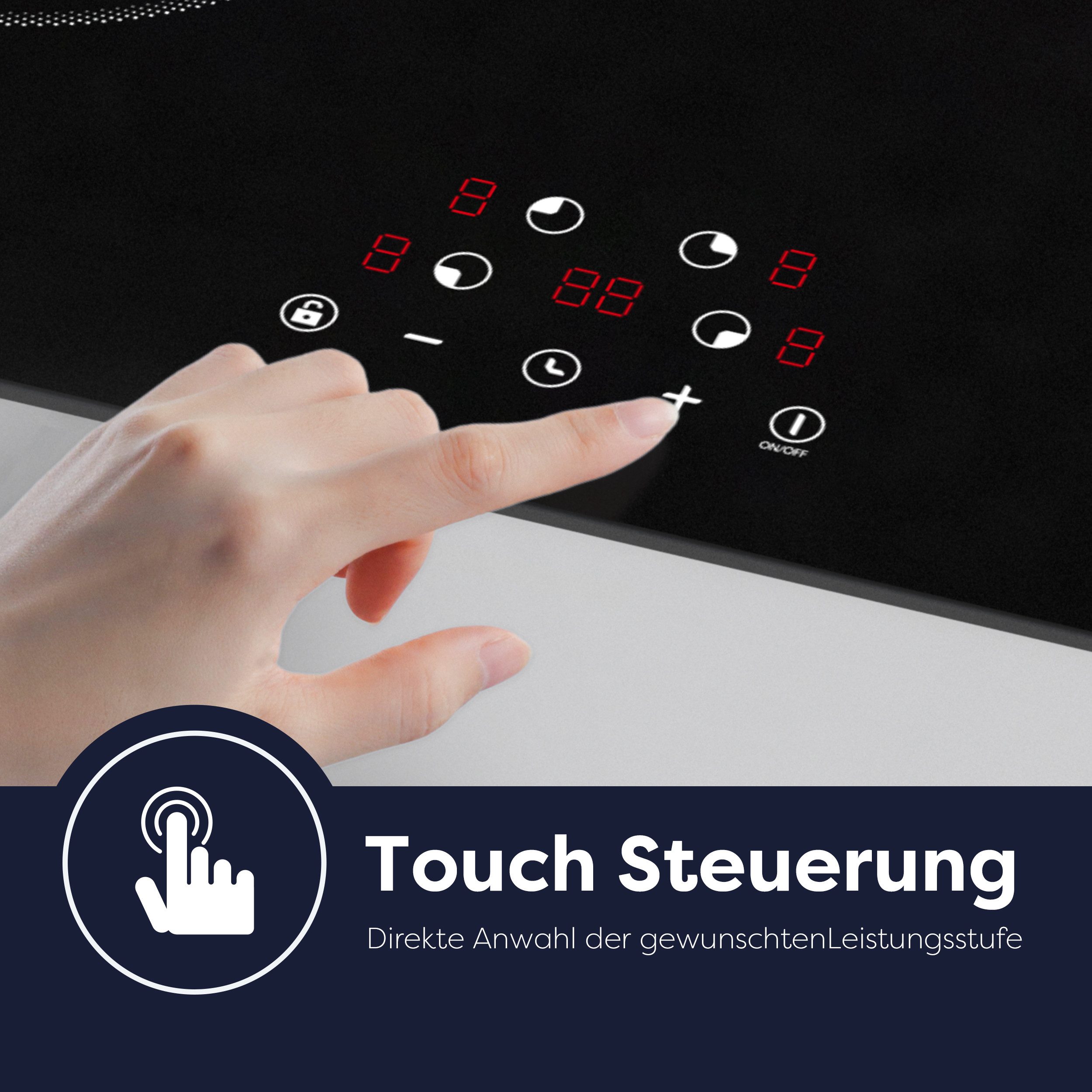 CIARRA Induktions-Kochfeld 60 cm Induktionskochfeld 4 Zonen Einbau-Kochfelder Induktionsherd Touch Control VM4BIH-A VM4BIH-C VM4BIH-D VM4BIH-E VM4BIH-F, 4 Zonen – Bild 4 von 5