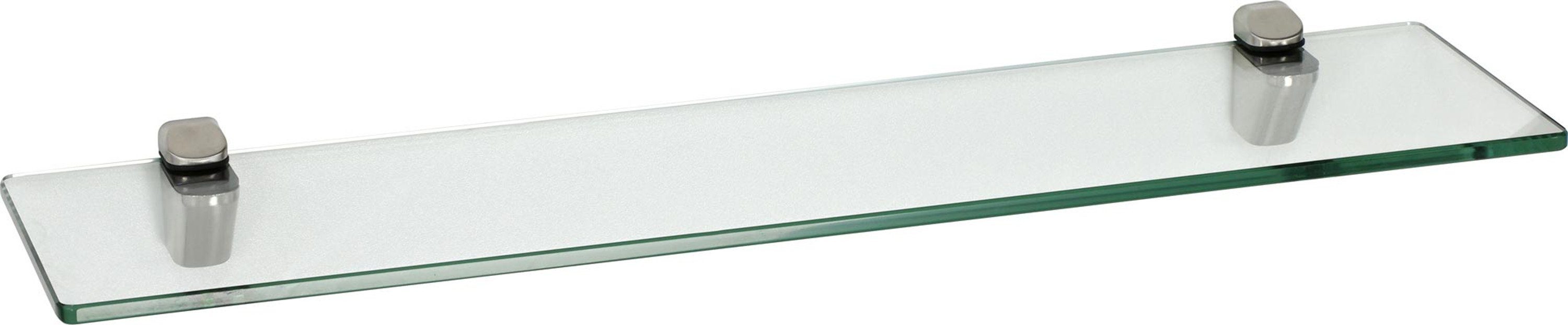 ib style Wandregal Glasregal 8mm eckig klar 40 x 15 cm + Clip CUCALE Edelstahloptik, ESG-Sicherheitsglas