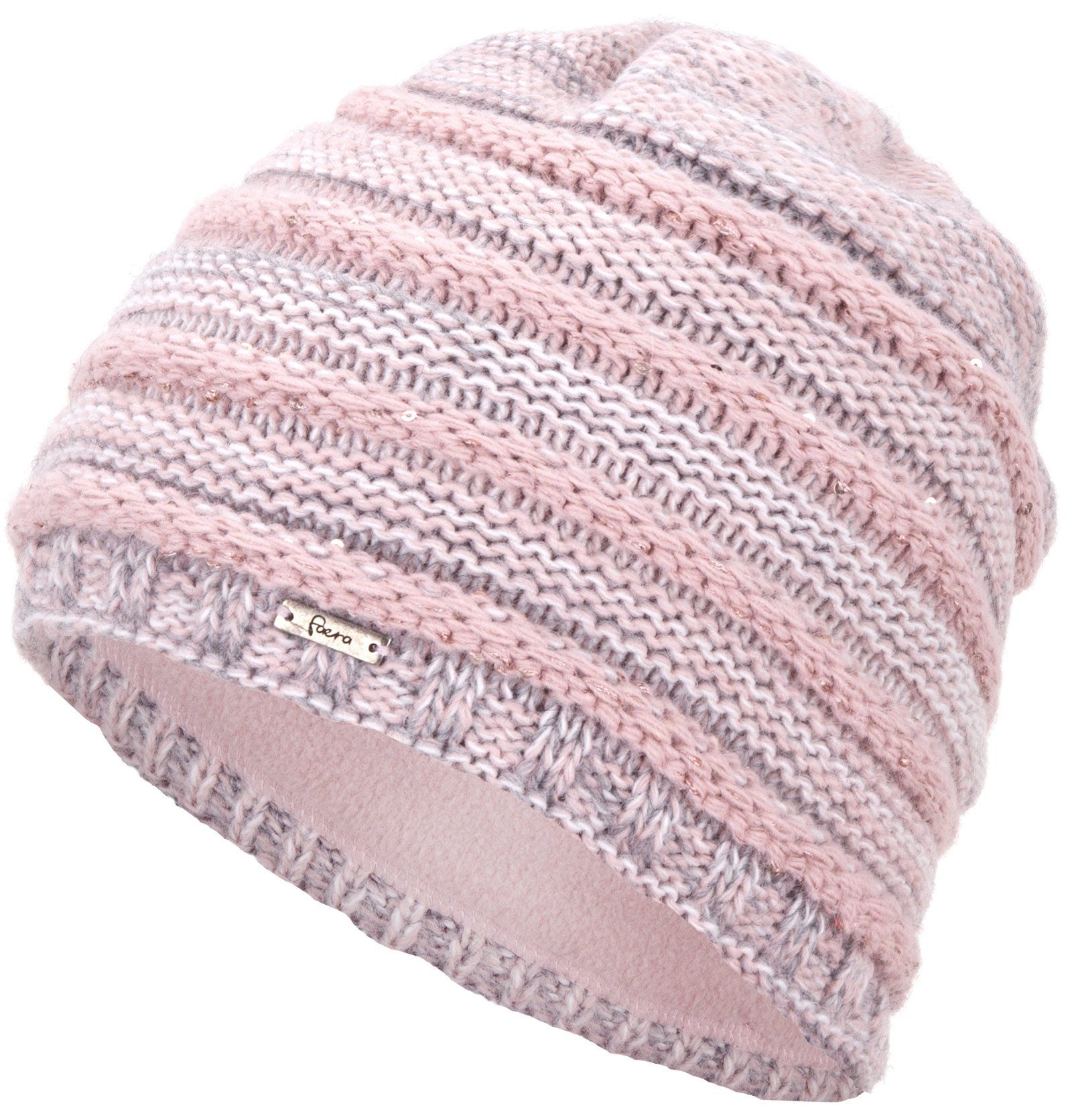 Faera Strickmütze Wintermütze Damen Mütze Beanie Haube gefüttert Strickmütze Damenmütze