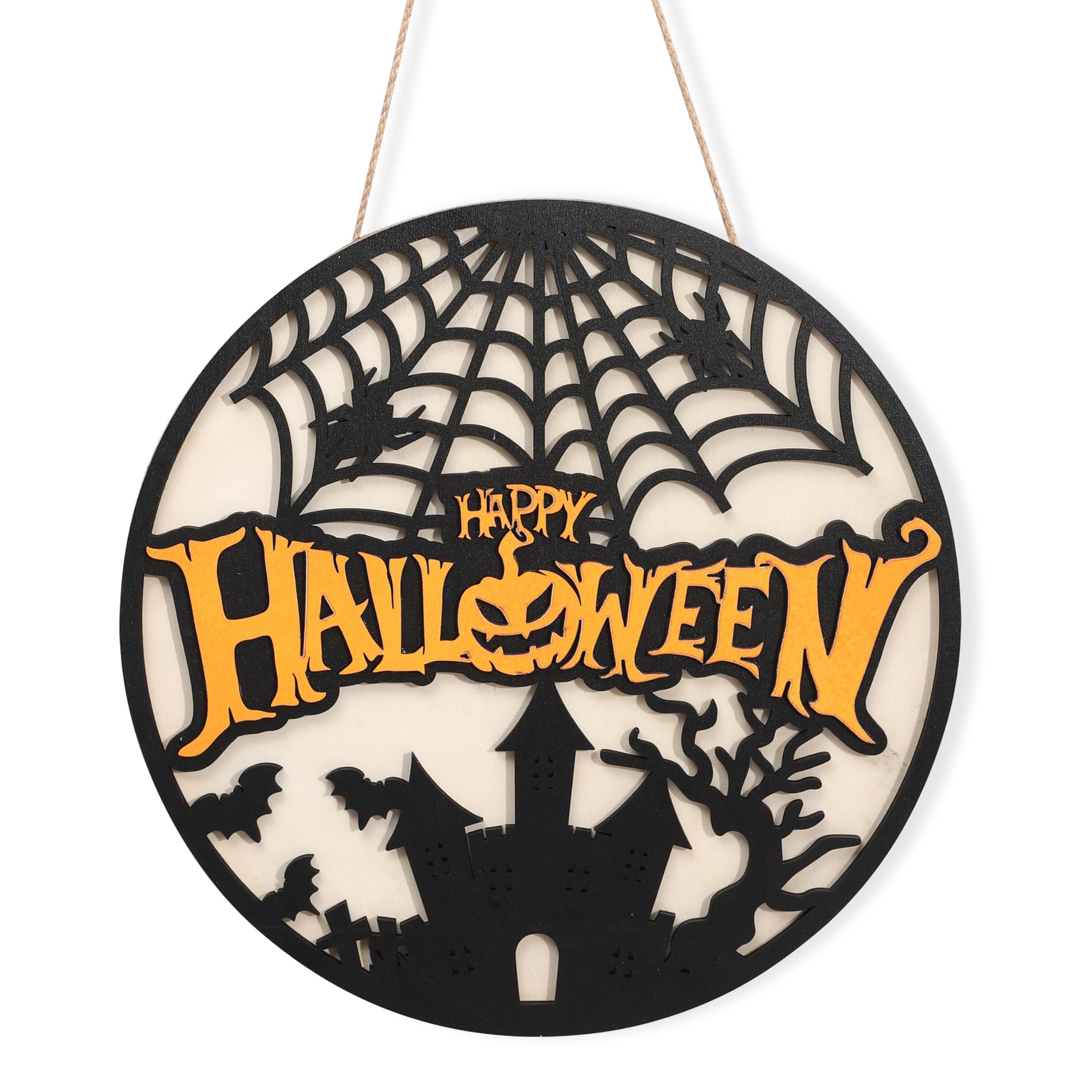 Sorvyzxn Hängedekoration Halloween Türdeko, Halloween Türschild zum Aufhängen, Gruselige, Hängedekoration für Halloween Party und Hauseingang von Sorvyzxn