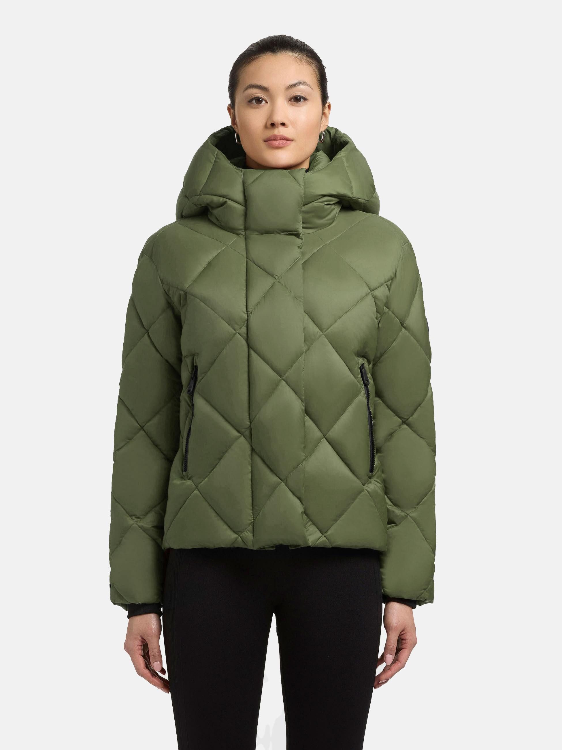 khujo Steppjacke Lilian Damen Winterjacke mit Karo-Steppung