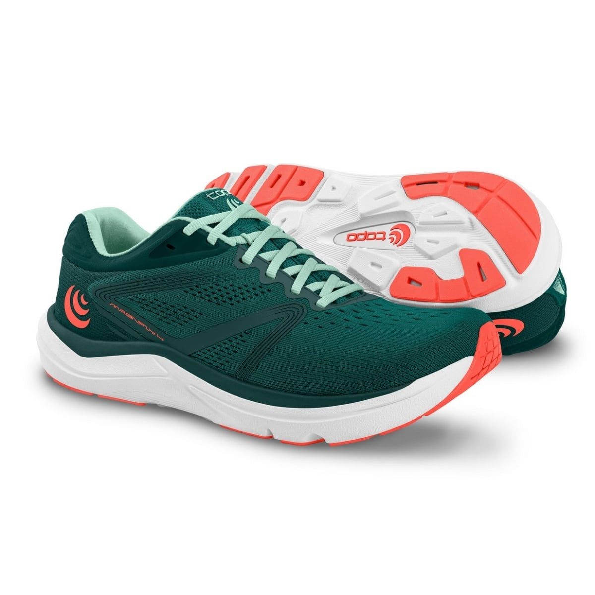 Topo Magnifly 4 (Dämpfung) emeraldgrün/coral Damen Laufschuh