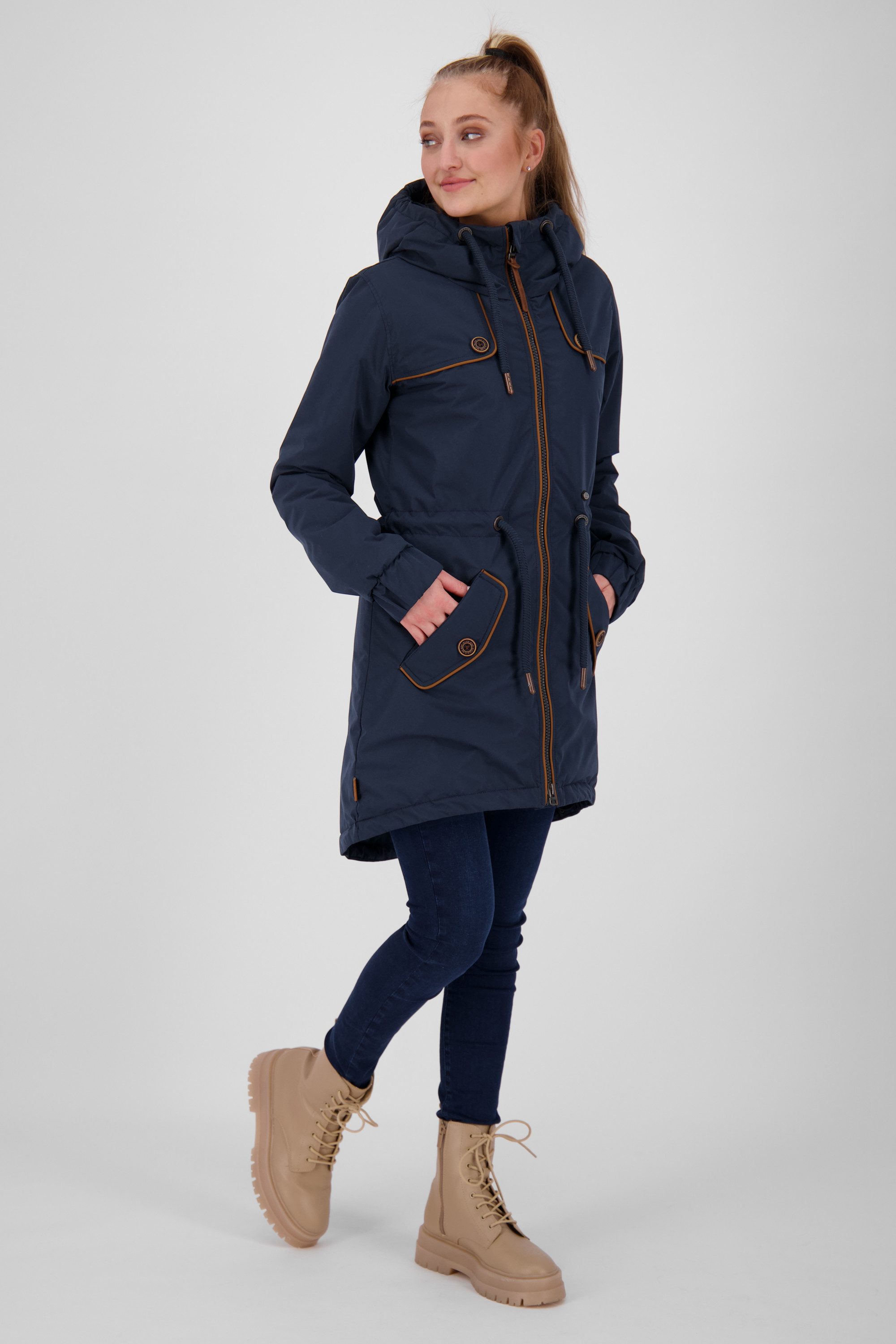 Alife & Kickin Winterjacke CHARLOTTE III COAT mit hochschließendem Kragen und Kapuze