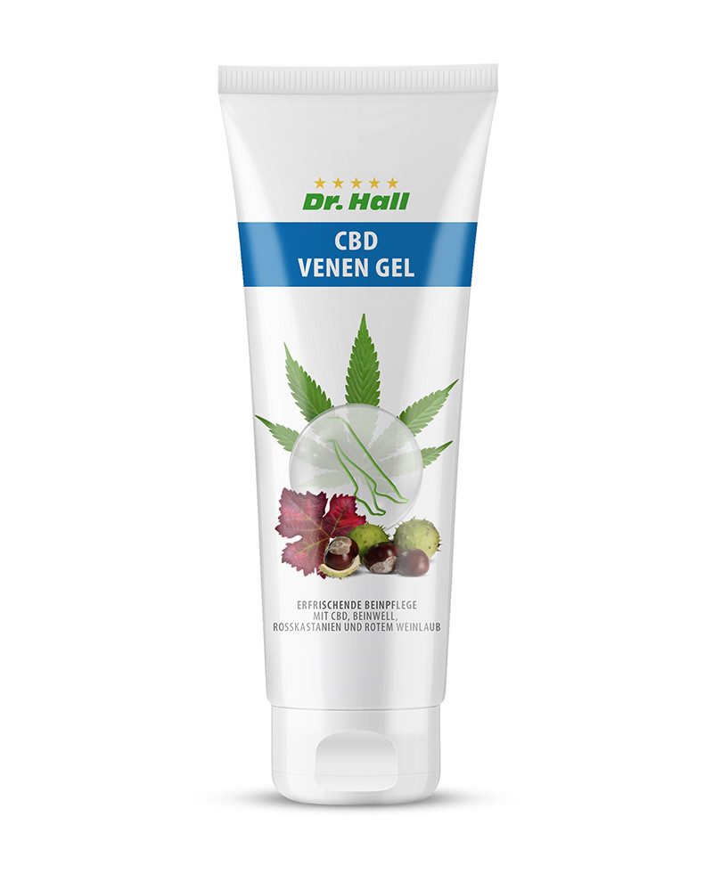 Dr. Hall Fußspray CBD Venen Gel mit Rosskastanie, rotem Weinlaub, 1-tlg., kühlend, für müde und beanspruchte Beine