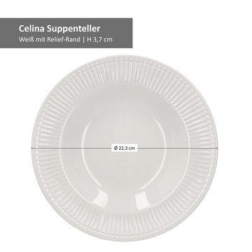 MamboCat Suppenteller 6er Set Suppenteller Celina 22cm weiß - 7711200