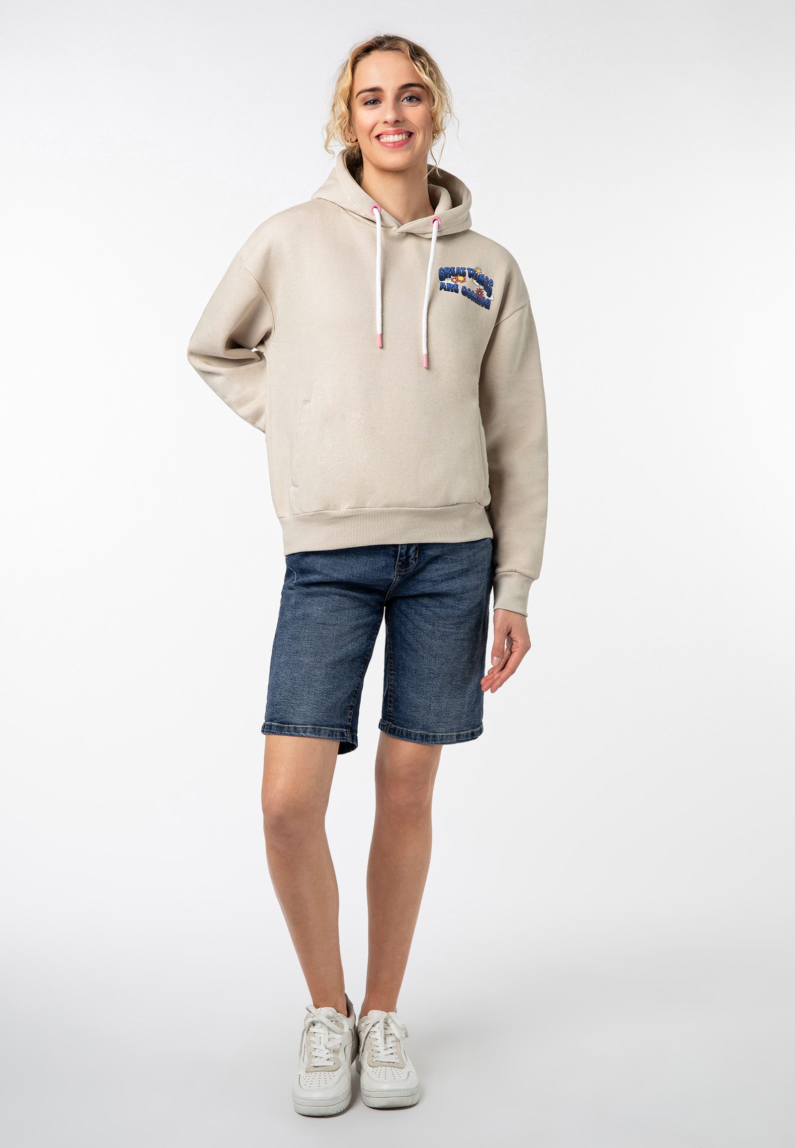 SUBLEVEL Jeansbermudas Damen Jeans Shorts mit Gürtel 5-Pocket, Bermudashorts – Bild 3 von 5