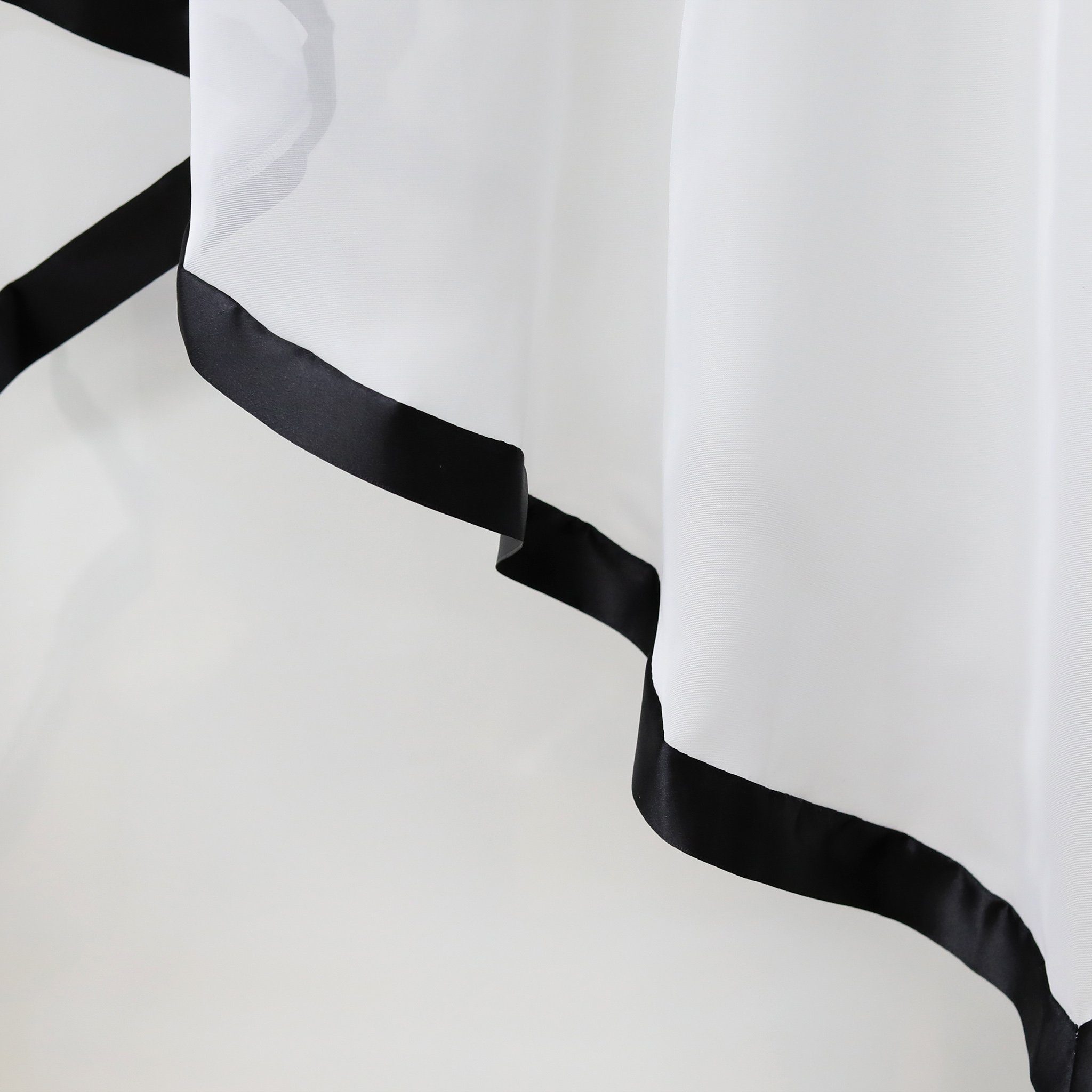 Joyswahl Scheibengardine Claudia Kuvertstore Fenstergardine im klassischen Stil (1 St), Kräuselband, transparent, Voile, Dreieckiger Abschluss mit Satinband, fü – Bild 4 von 5