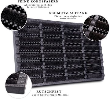 Fußmatte Schmutzfangmatte Brushes Mat, HANSE Home, rechteckig, Höhe: 25 mm, Kokos, Gummi, Schmutzfangmatte, Outdoor, Rutschfest, Innen, Kokosmatte