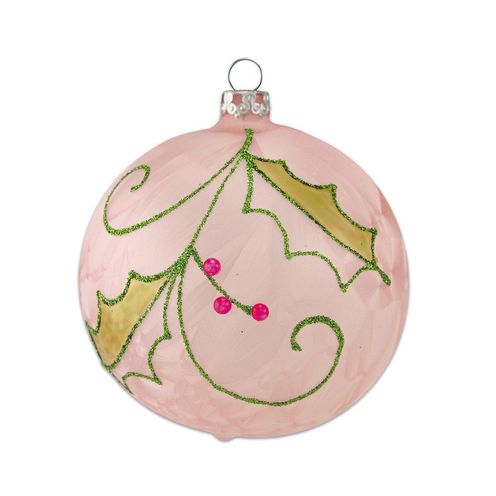 Thüringer Glasdesign Christbaumschmuck Weihnachtskugel rosé eis 6cm