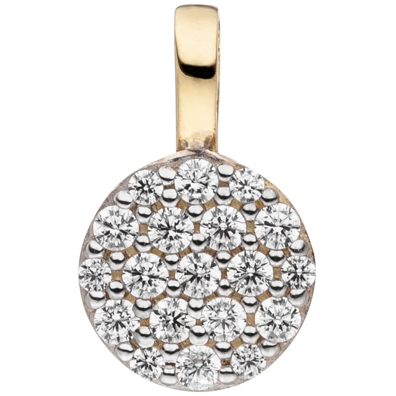 Kettenanhänger Anhänger aus 333 Gelbgold mit 19 Zirkonia