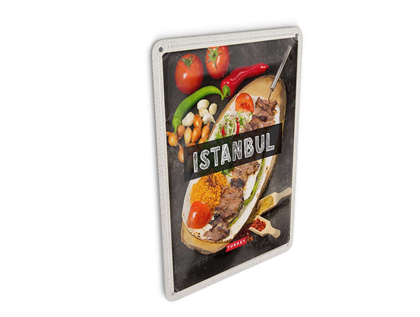 Femer GmbH Postkarte Reise 10x14 cm Istanbul Turkey Kebab Fleisch Steak, unfrankiert