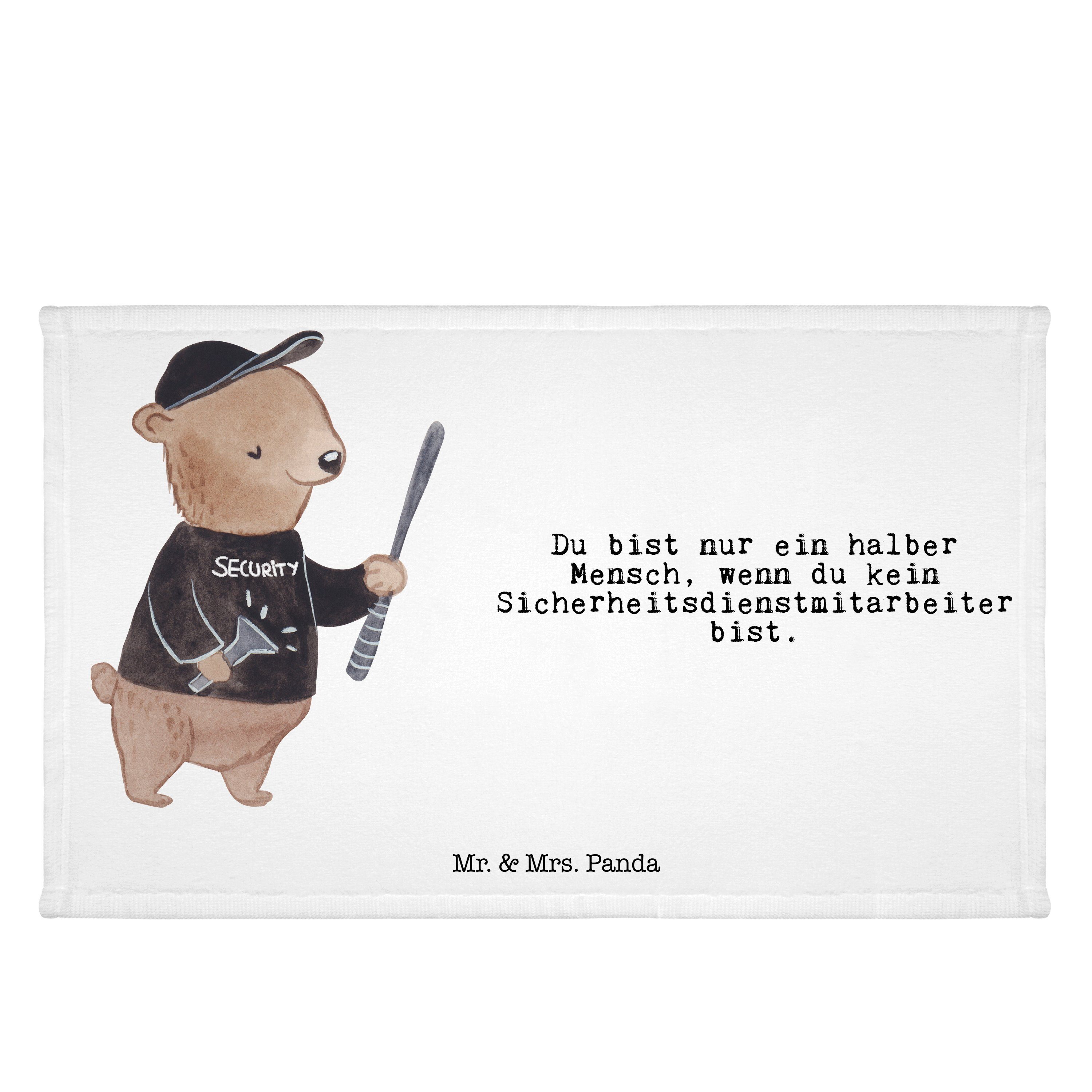 & - - Handtuch mit Panda Herz Weiß Fr, Mrs. Geschenk, Kollegin, Mr. (1-St) Sicherheitsdienstmitarbeiter