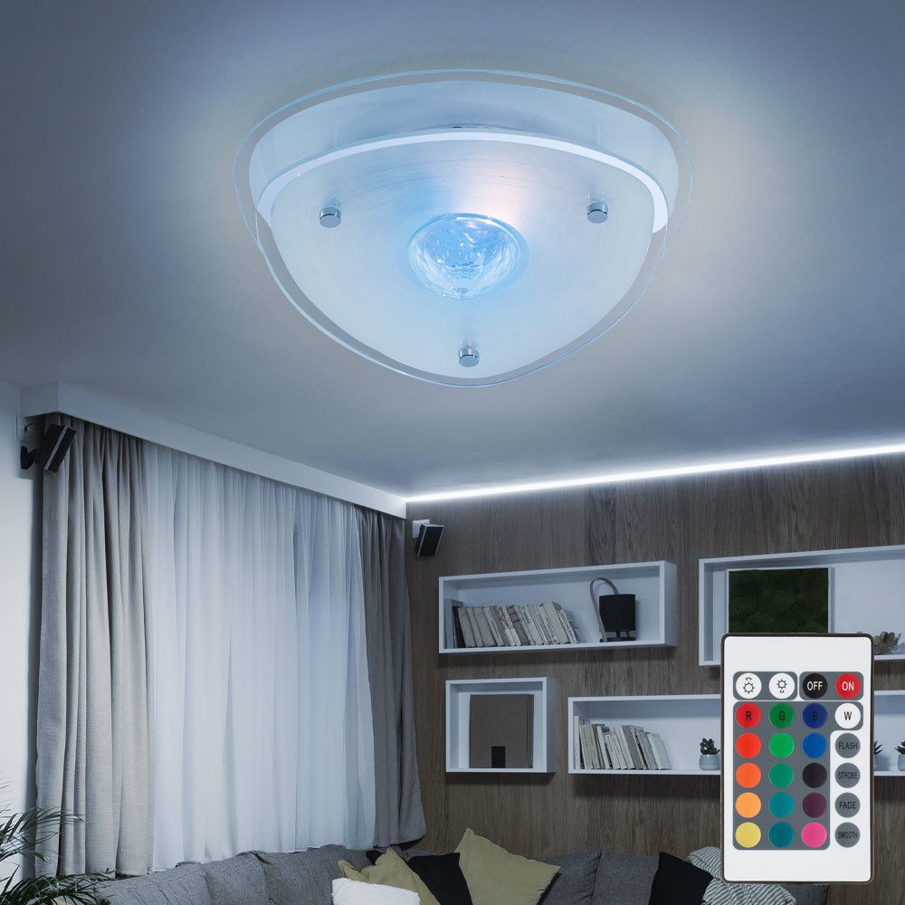 etc-shop LED Deckenleuchte, Leuchtmittel inklusive, Warmweiß, Farbwechsel, Deckenlampe Deckenleuchte Wohnzimmerlampe LED dimmbar Fernbedienung