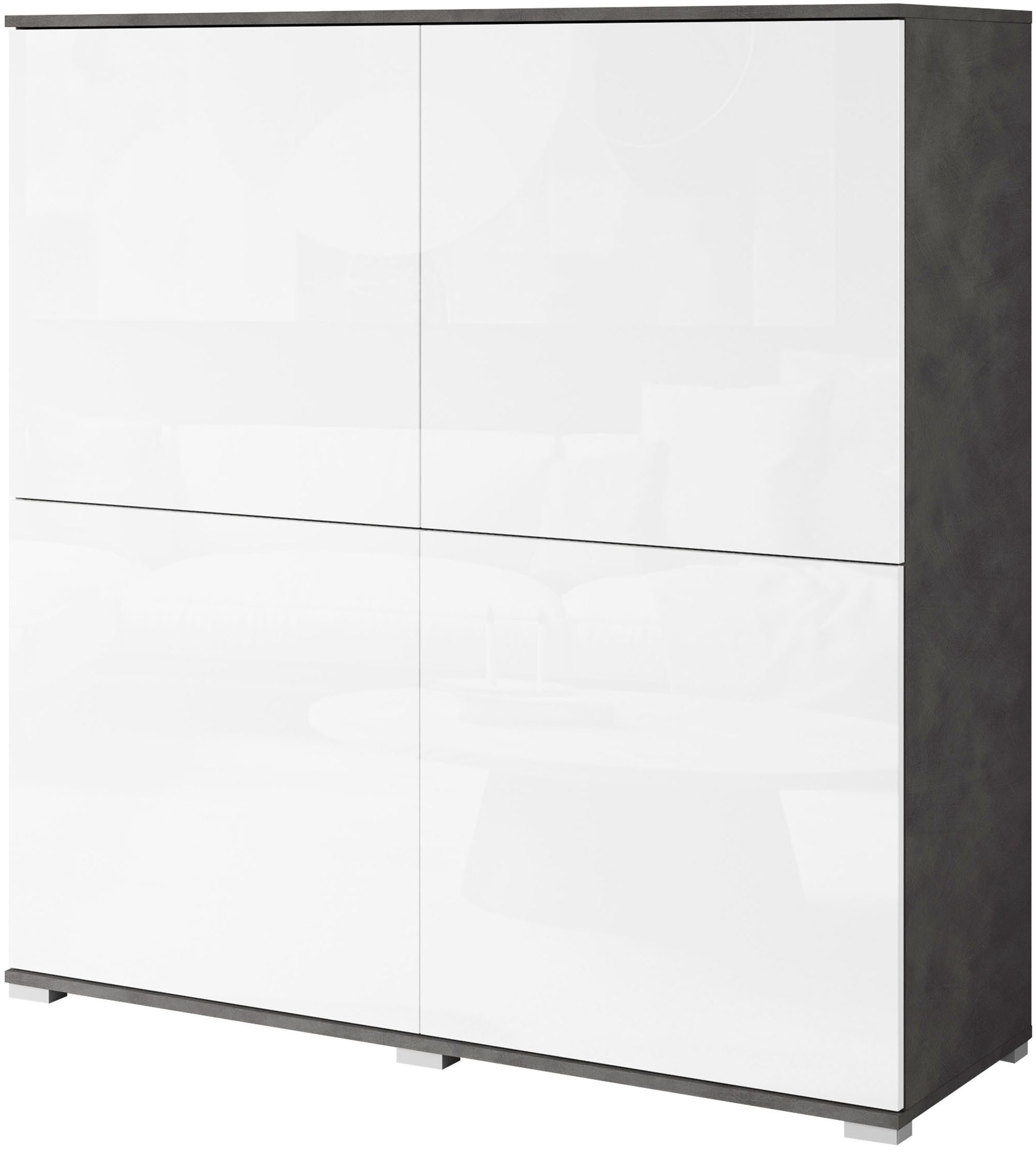 INOSIGN Highboard Kenia, moderne grifflose Hochkommode mit 4 Türen, Breite günstig online kaufen