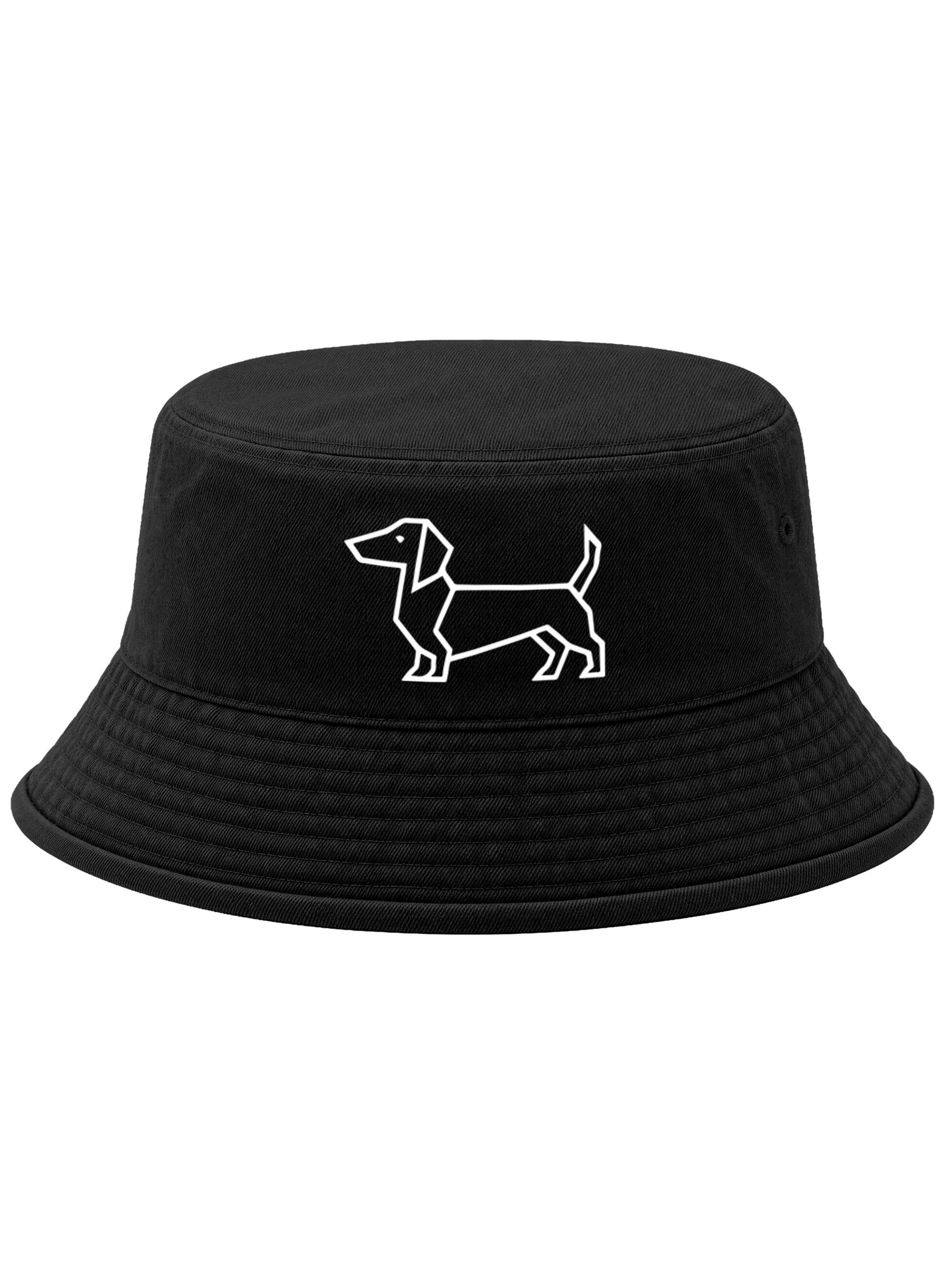 Neverless Fischerhut Anglerhut mit Print Dackel Polygon Bucket Hat Baumwolle Neverless®