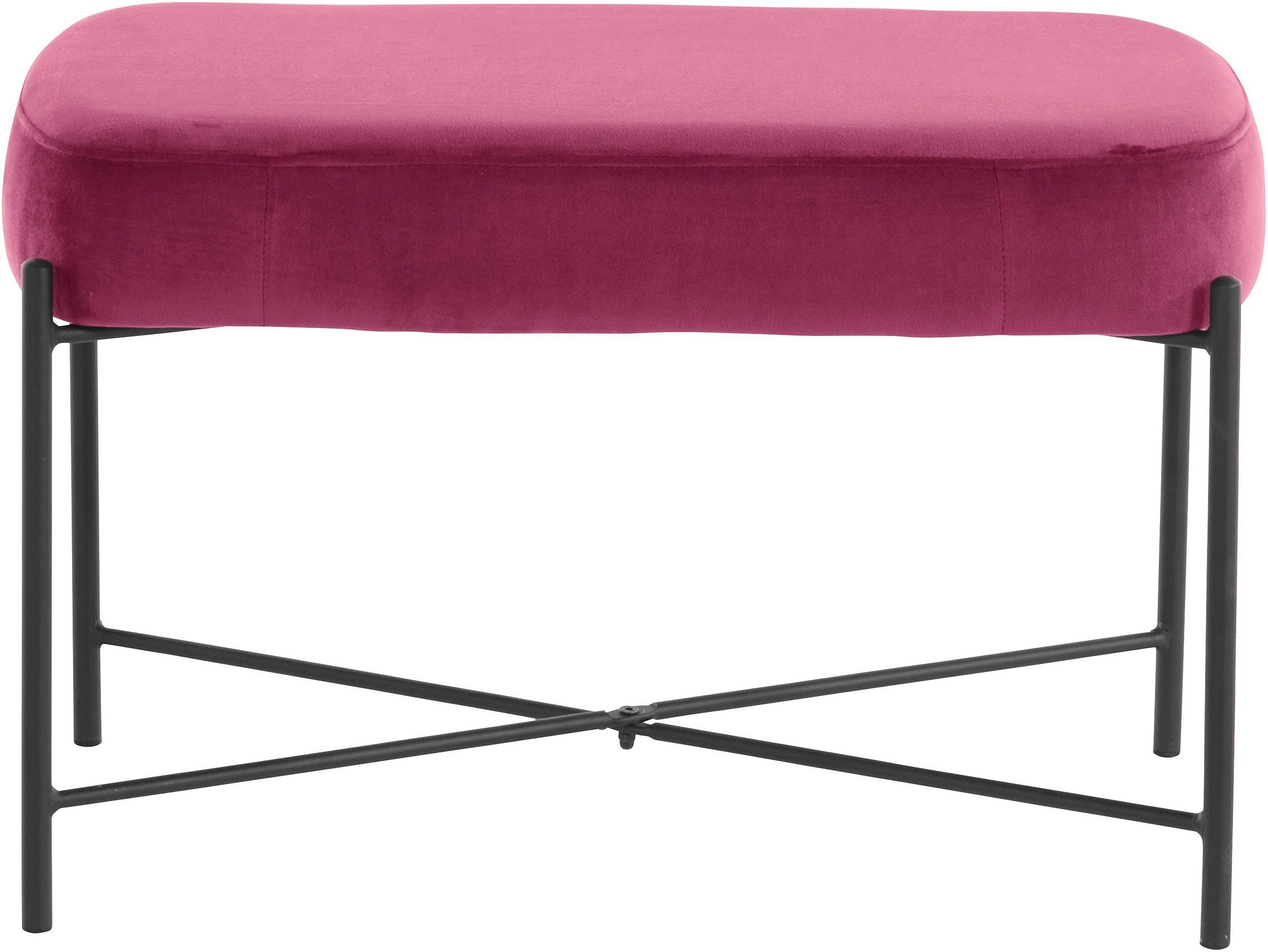 loft24 Polsterbank Beate, Bezug in Samtoptik mit filigranem Metallgestell, Sitzhöhe 42 cm