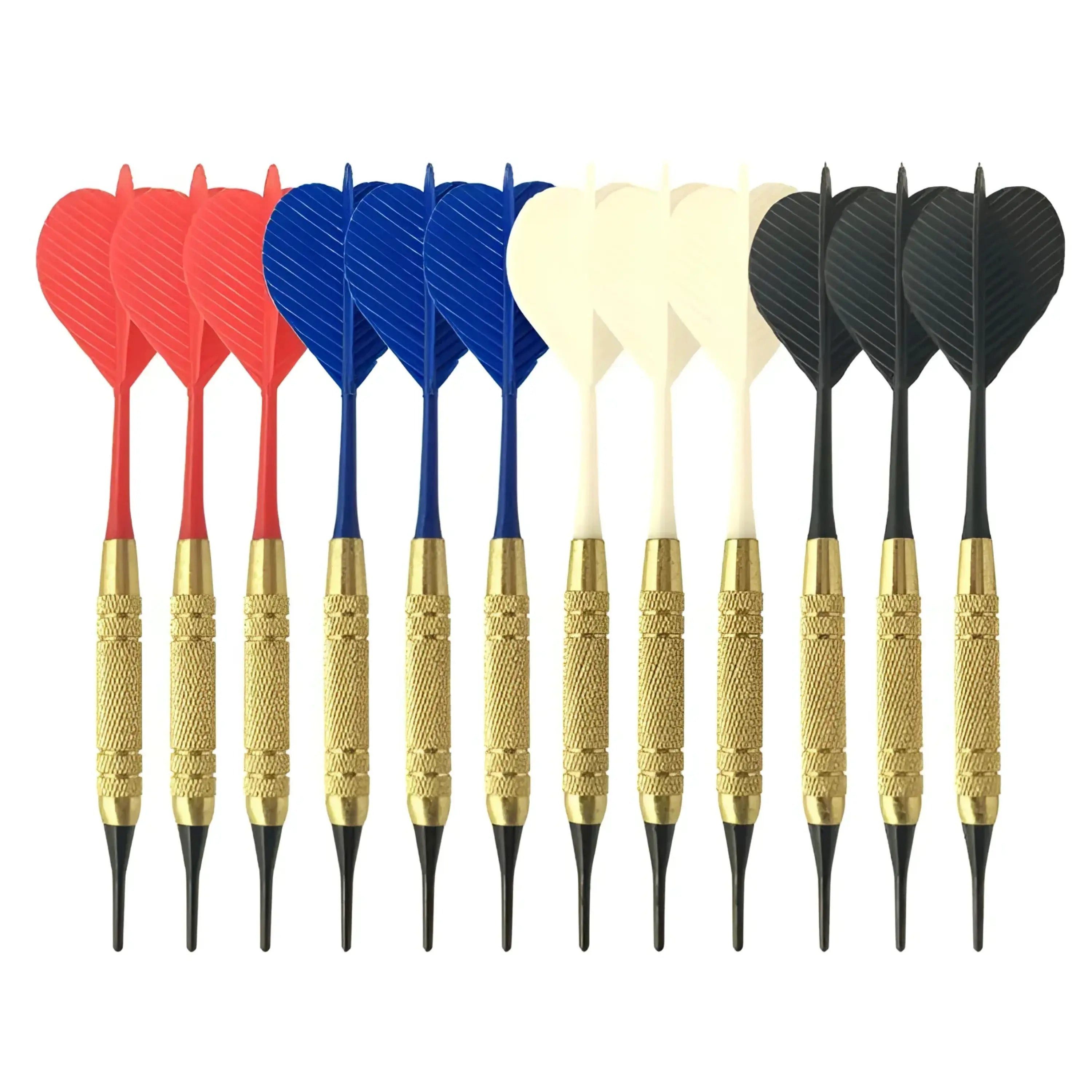 Sport-Knight® Dartpfeil Dartpfeile mit Kunststoffspitze 12 St., Riffelungen für perfekten Halt
