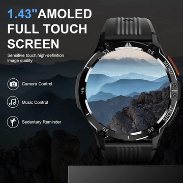 Techtrix IP67 wasserdicht Telefonfunktion Männer's Smartwatch (1,43 Zoll), Mit Always-On-Display, über 120 Sportmodi und Herzfrequenzmonitor