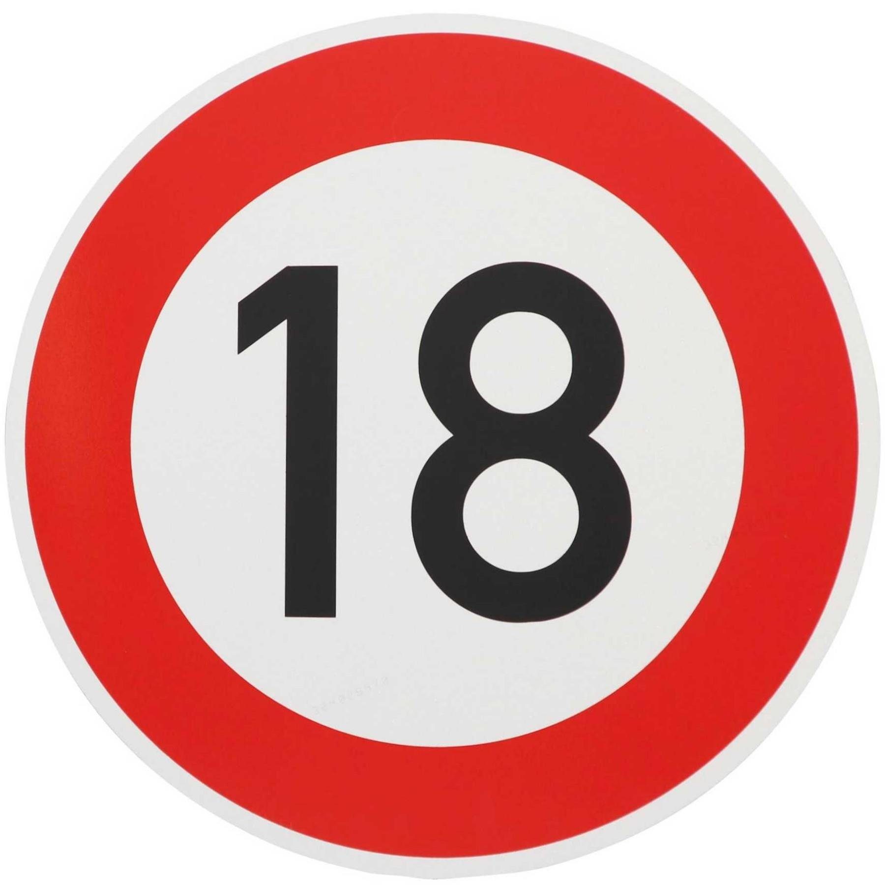 BauSupermarkt24 Verkehrsschild Verkehrszeichen - Verkehrsschild 18km/h 274-18 420mm