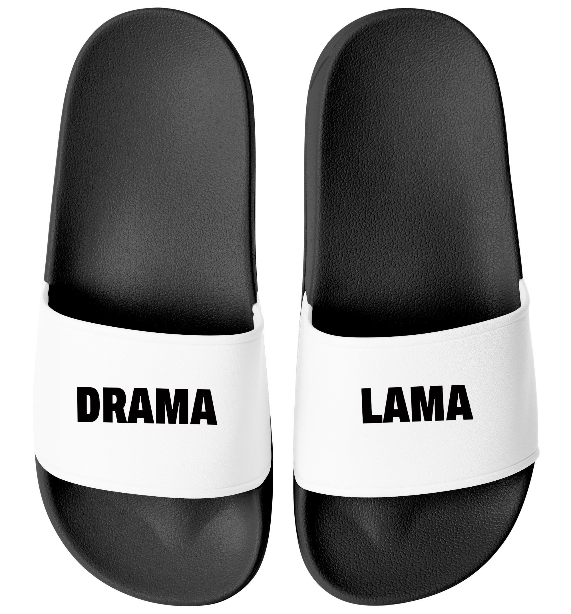 MoonWorks Badeschlappen Spruch Lustig Badelatschen Unisex mit Aufdruck Drama Badesandale