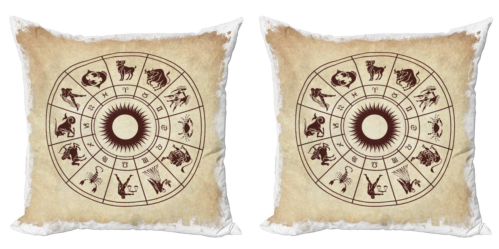 Accent Doppelseitiger Modern Kissenbezüge Astrologie Abakuhaus (2 Stück), Sternzeichen-Horoskop Digitaldruck,