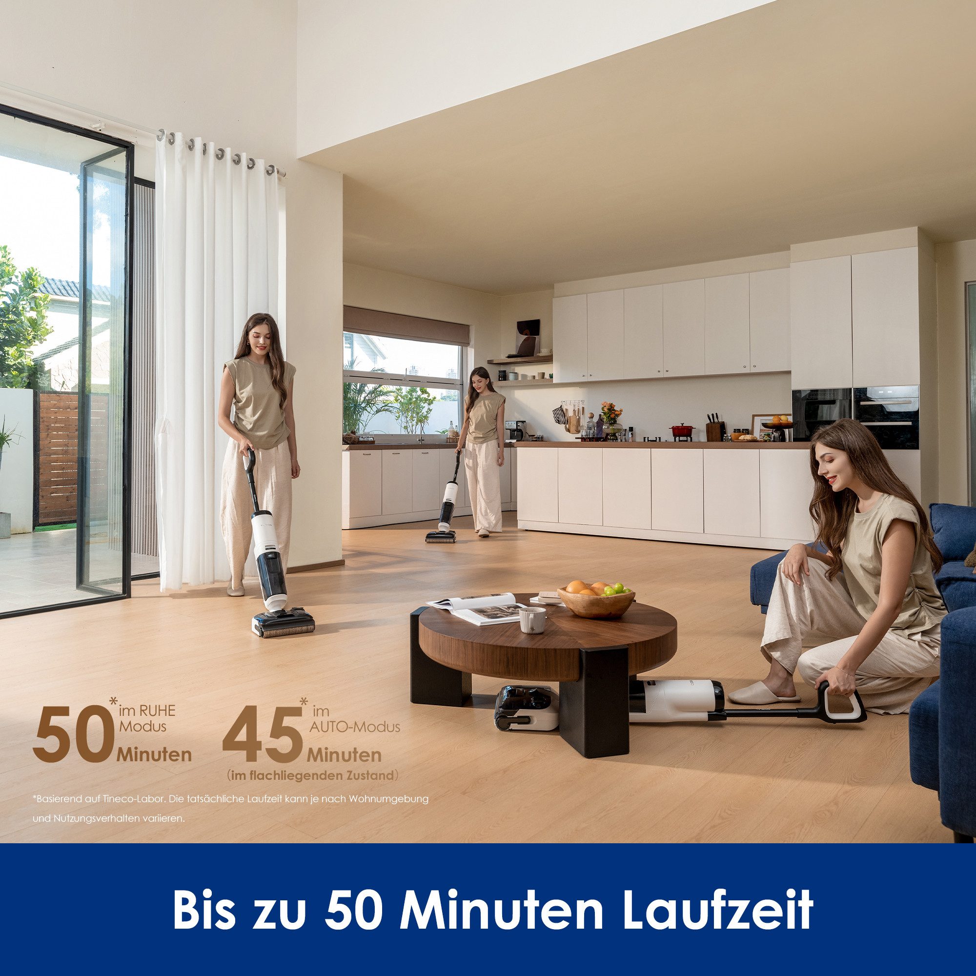 Tineco Nass-Trocken-Sauger FLOOR ONE S5 Max 22.000pa Saugleistung, 85° Grad Selbstreinigung, 210 W, beutellos, Anti Allergiker HEPA Filter, nur 13,5cm hoch