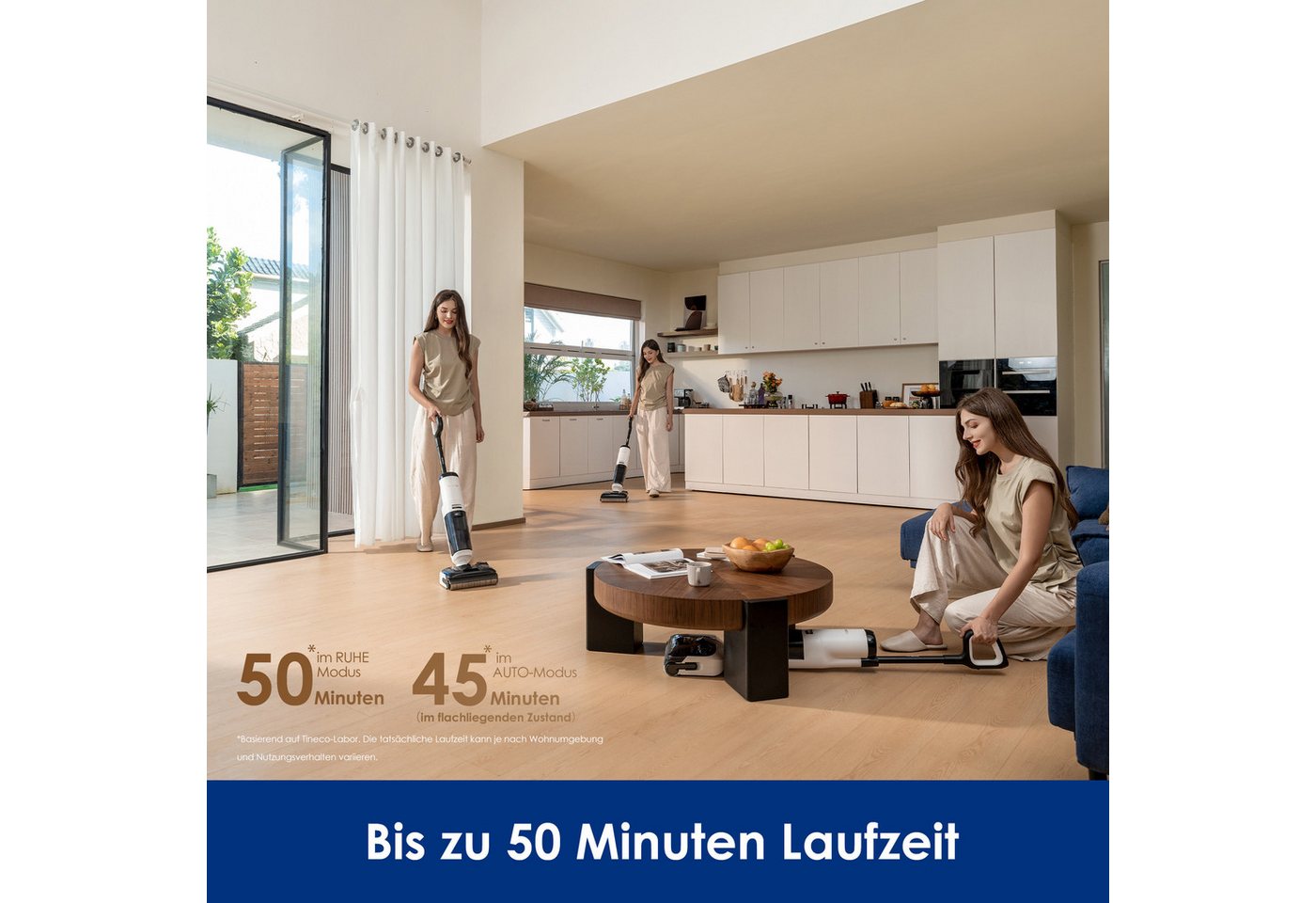 Tineco Nass-Trocken-Sauger FLOOR ONE S5 Max 22.000pa Saugleistung, 85° Grad Selbstreinigung, 210 W, beutellos, Anti Allergiker HEPA Filter, nur 13,5cm hoch