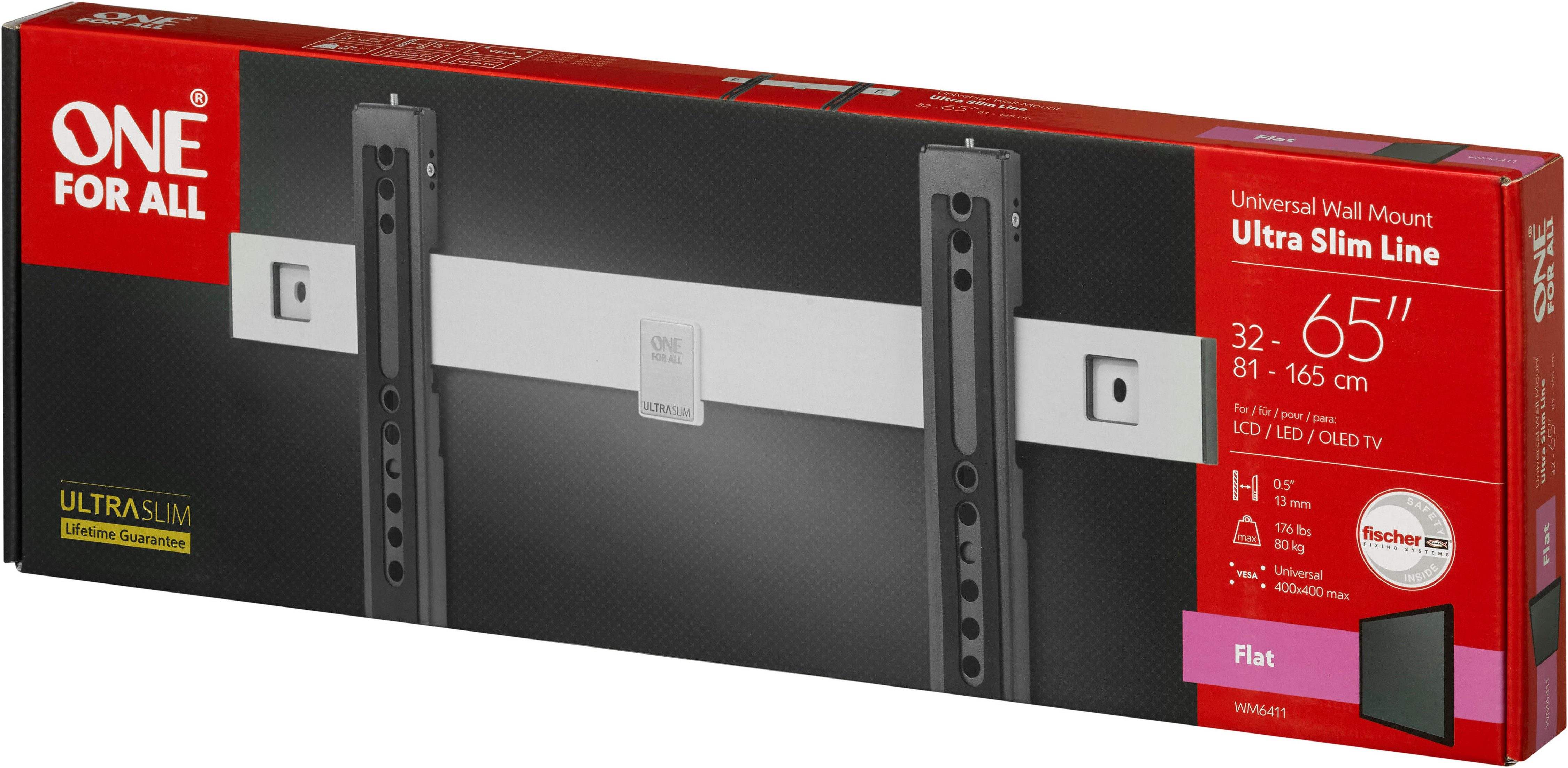One for All TV-Wandhalterung Ultraslim Flat WM 6411, (bis 65 Zoll)