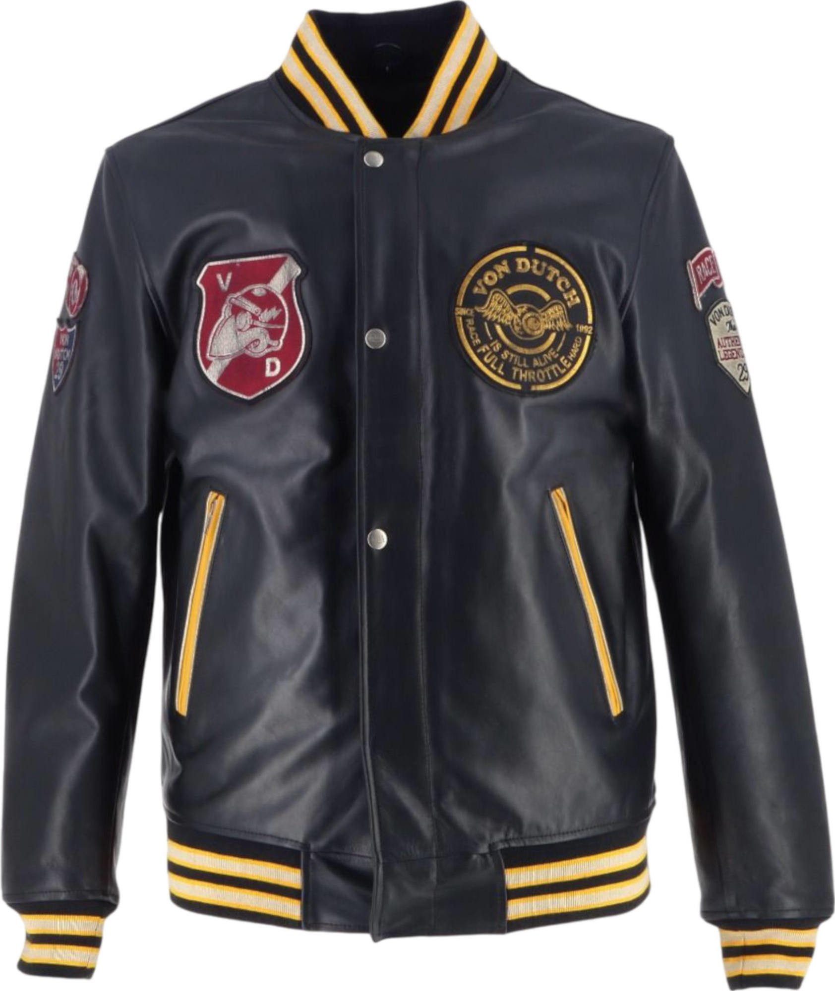 Von Dutch Motorradjacke Von Dutch X Helstons Collegian Motorrad Lederjacke Rückenprotektor enthalten,Ellenbogenprotektoren enthalten,Schulte