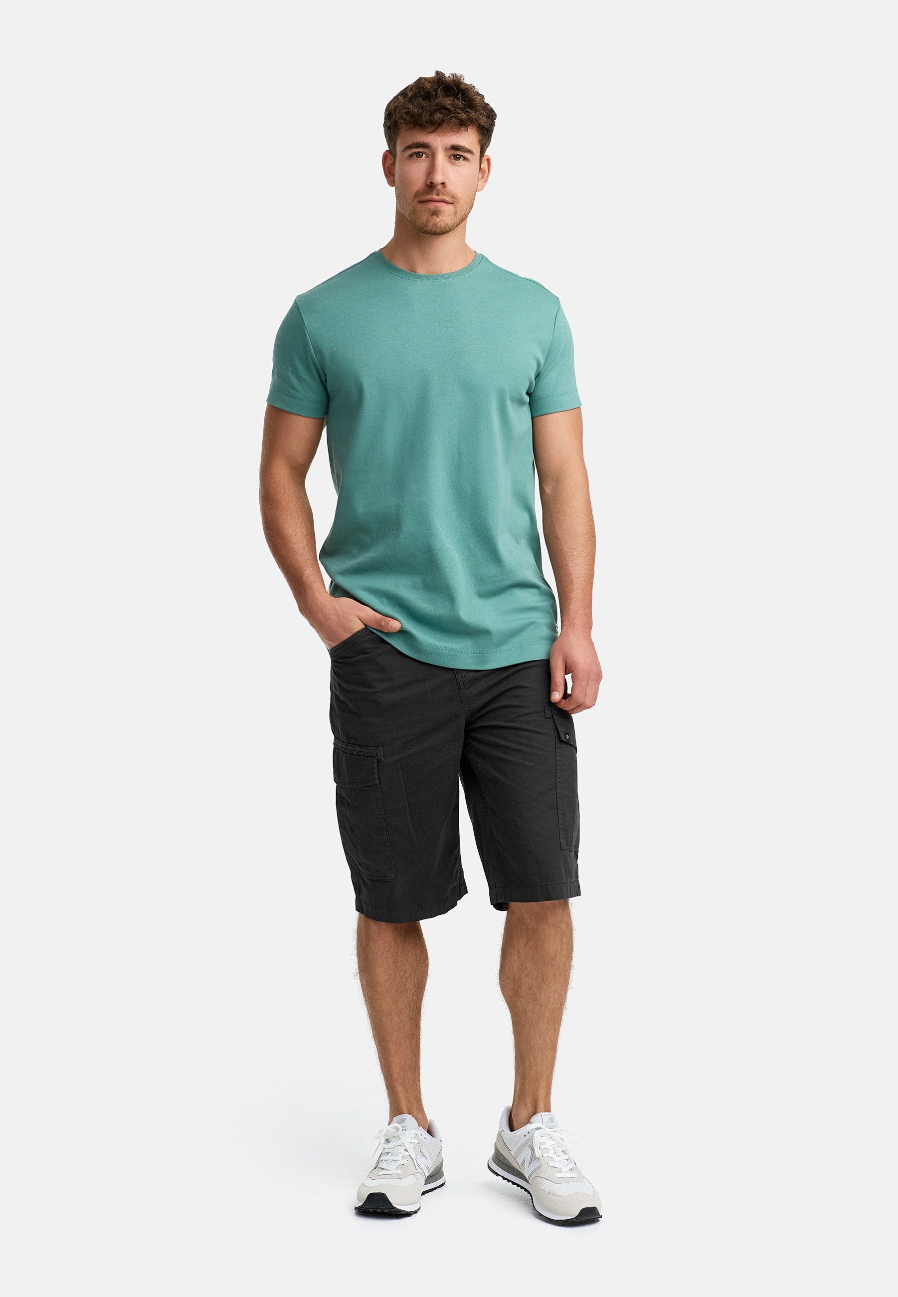 Indicode Cargoshorts Herren INNadim Cargoshorts aus Baumwolle mit elastischen Einsätzen am Bund für eine flexible Passform