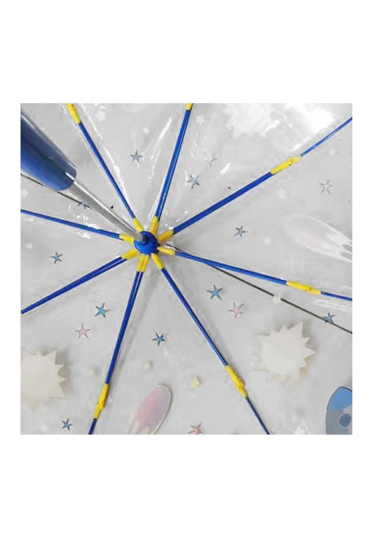 Yuhu.kids Stockregenschirm Kinder Regenschirm Weltraum Motiv transparent blau, Transparent