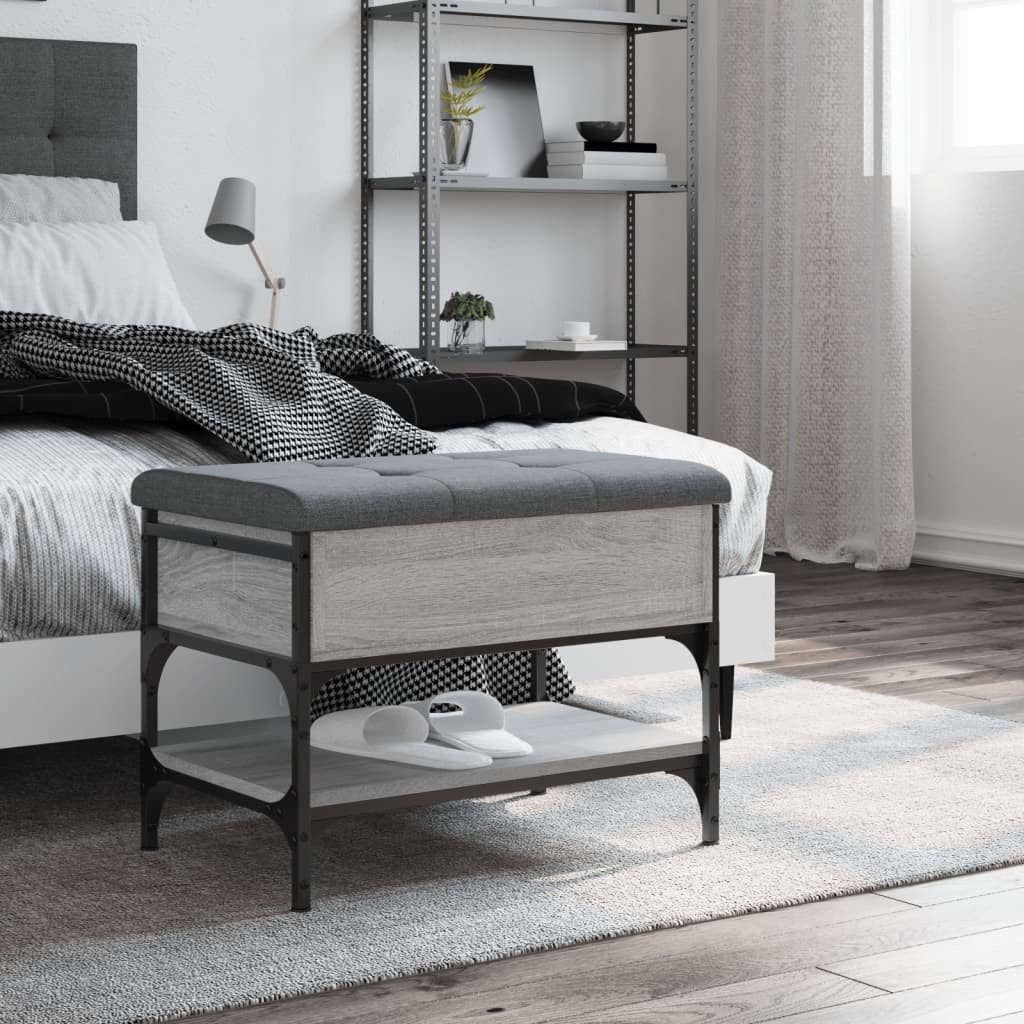 vidaXL Sitzbank Schuhbank Grau Sonoma 62x42x45 günstig online kaufen
