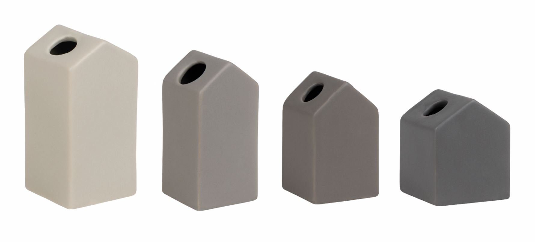 Dekovase Minivasen Häuser "Set aus 4"