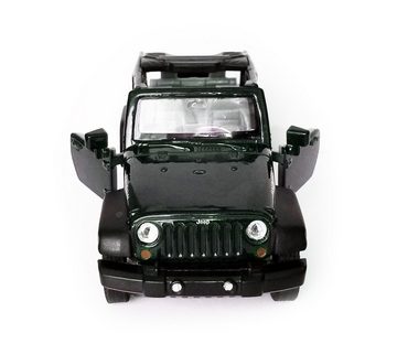 Welly Modellauto JEEP Wrangler Rubicon Metall Modellauto Modell Auto 56 (Grün offen), Spielzeugauto Kinder Geschenk