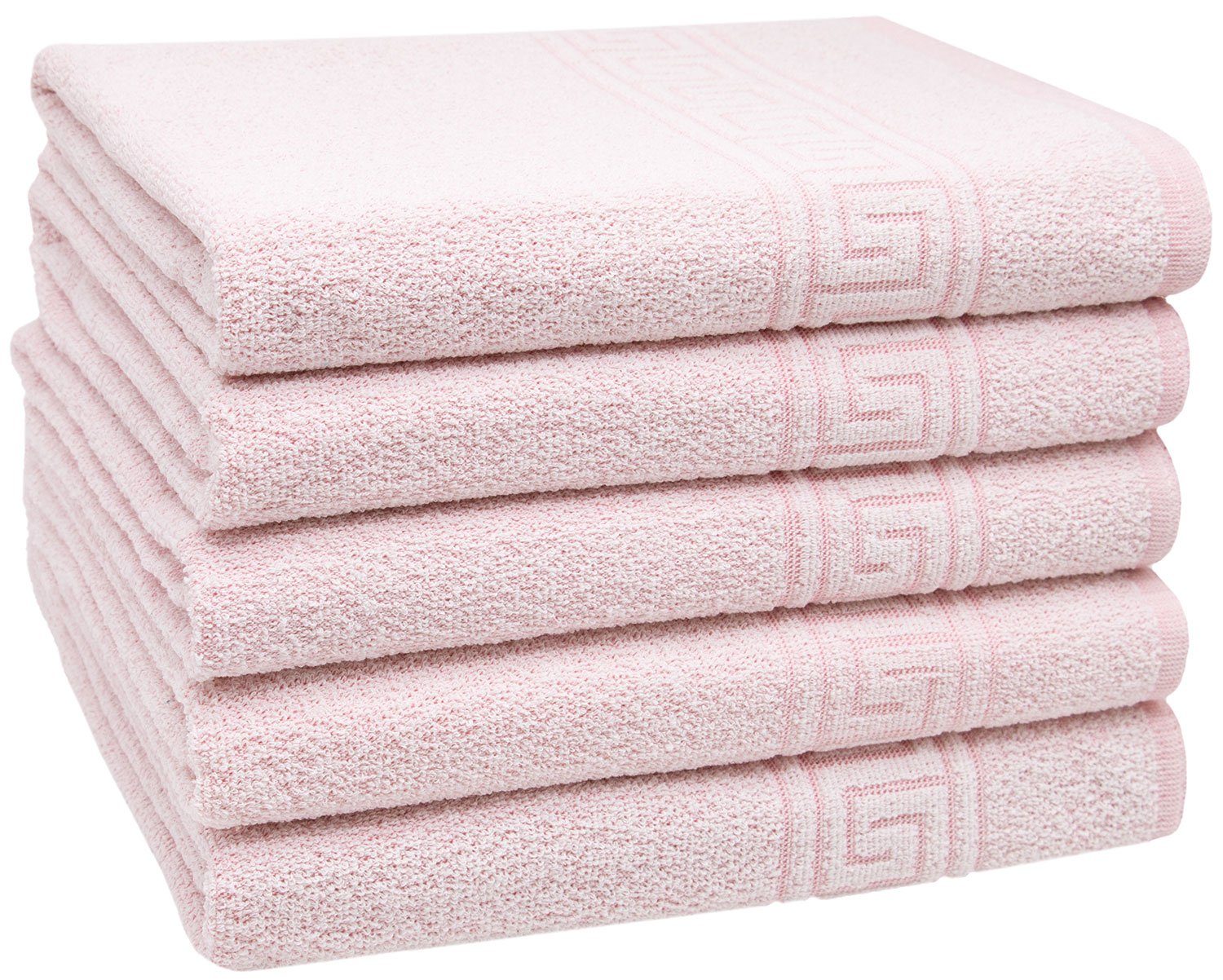 ZOLLNER Duschtücher, Glattvelours (5-St), 70 x 140 cm, 80% Baumwolle, 20% Polyester, vom Hotelwäschespezialisten rosa | Saunahandtücher