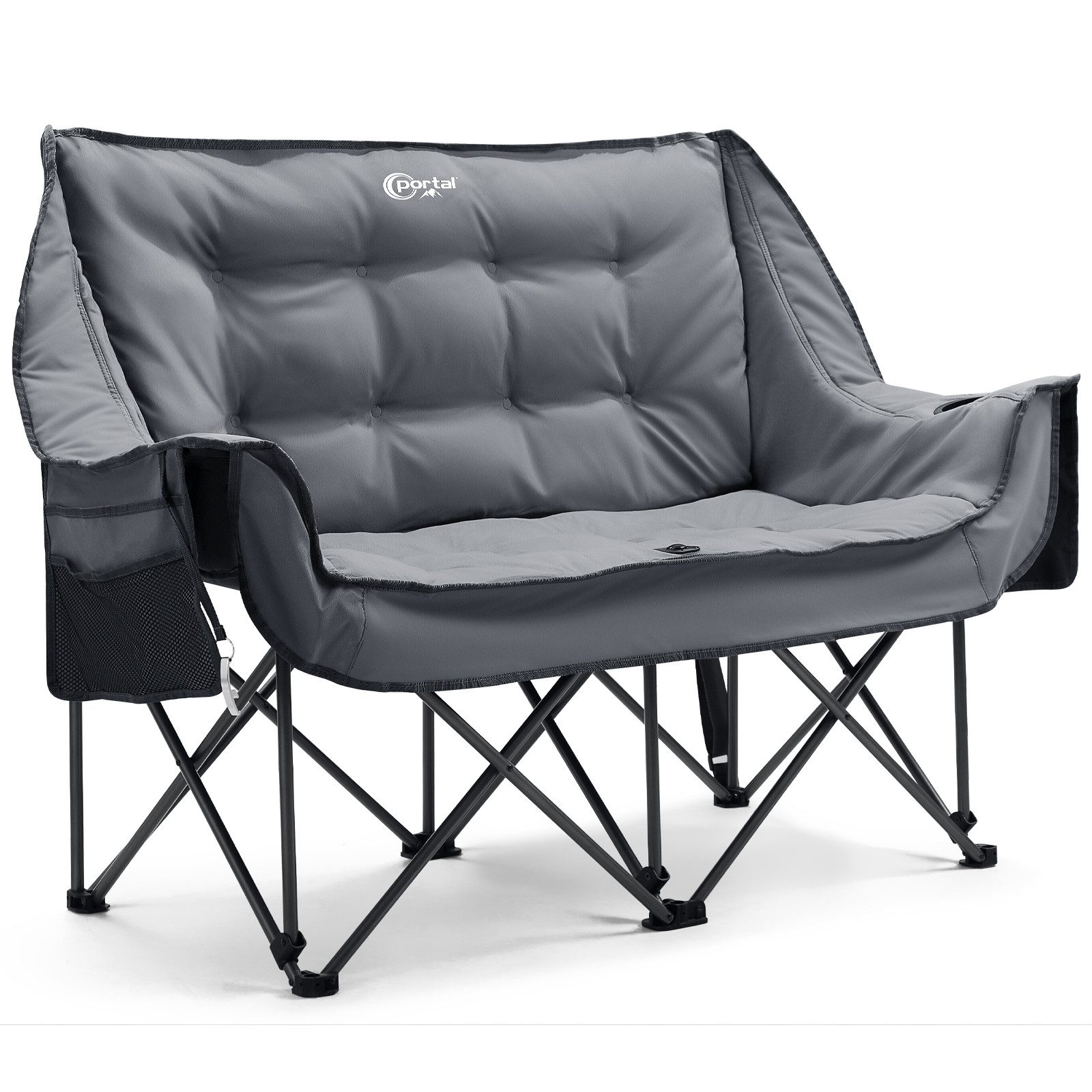 Portal Campingstuhl Klappsofa Campingsofa 2 Personen Faltbar 272kg Belastbar (1 St), Gepolstert Hohe Rückenlehne Tragetasche
