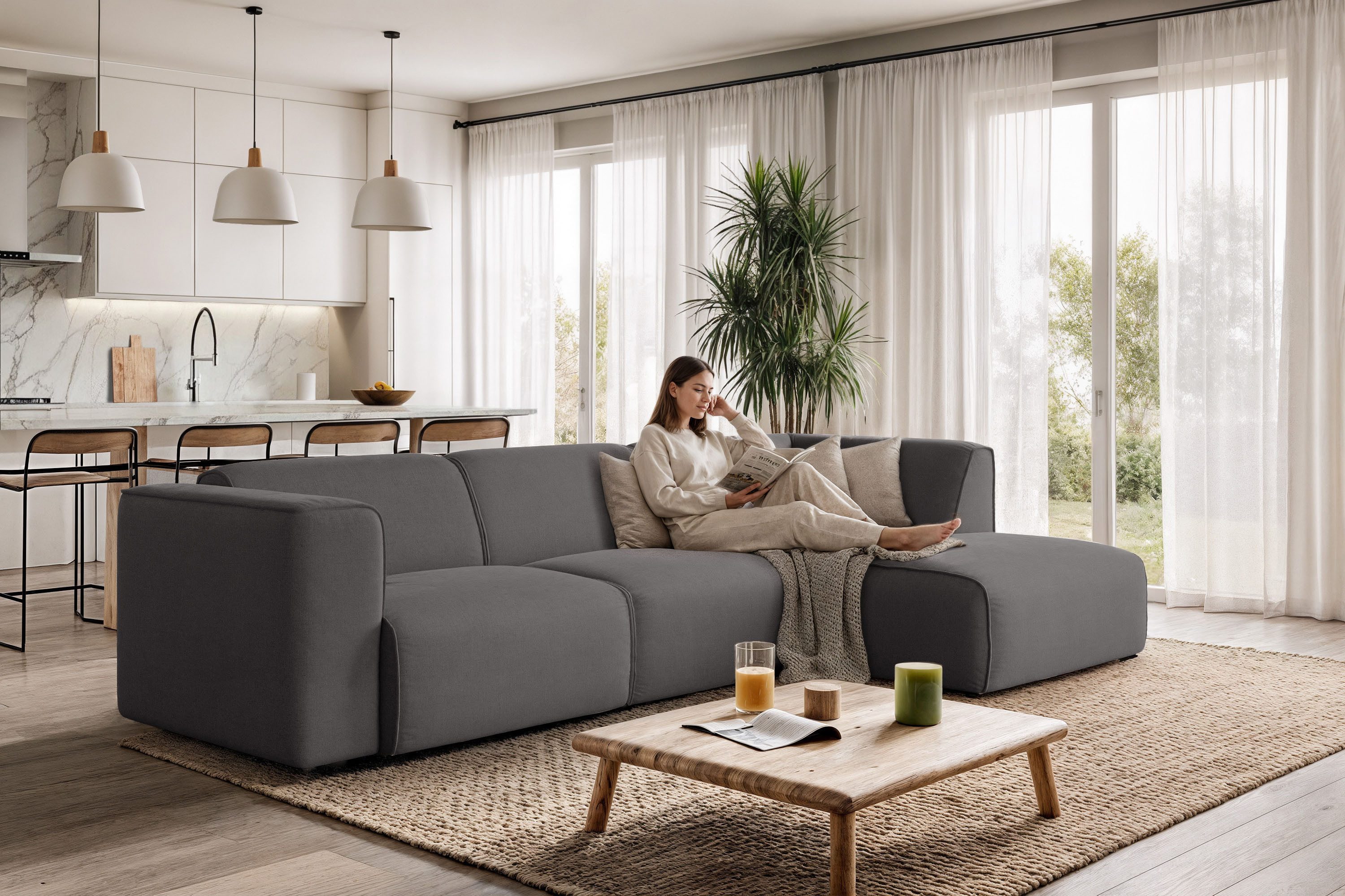 OTTO home Ecksofa Merid L-Form, B: 295 cm - OTTO. Verlässliche Qualität., jederzeit durch Module erweiterbar