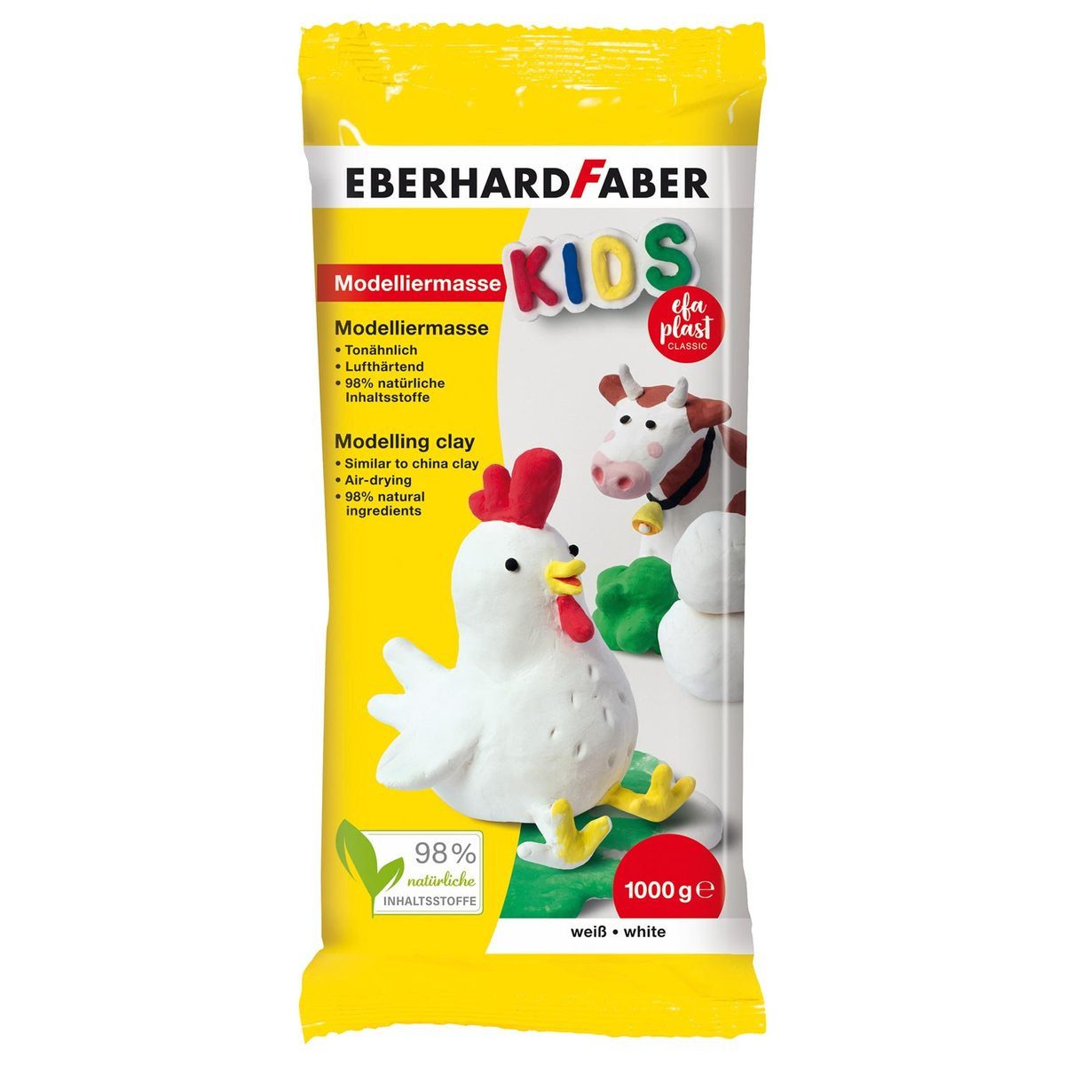 Eberhard Faber EBERHARD FABER Modelliermasse Kids efa plast Classic weiß 1000g