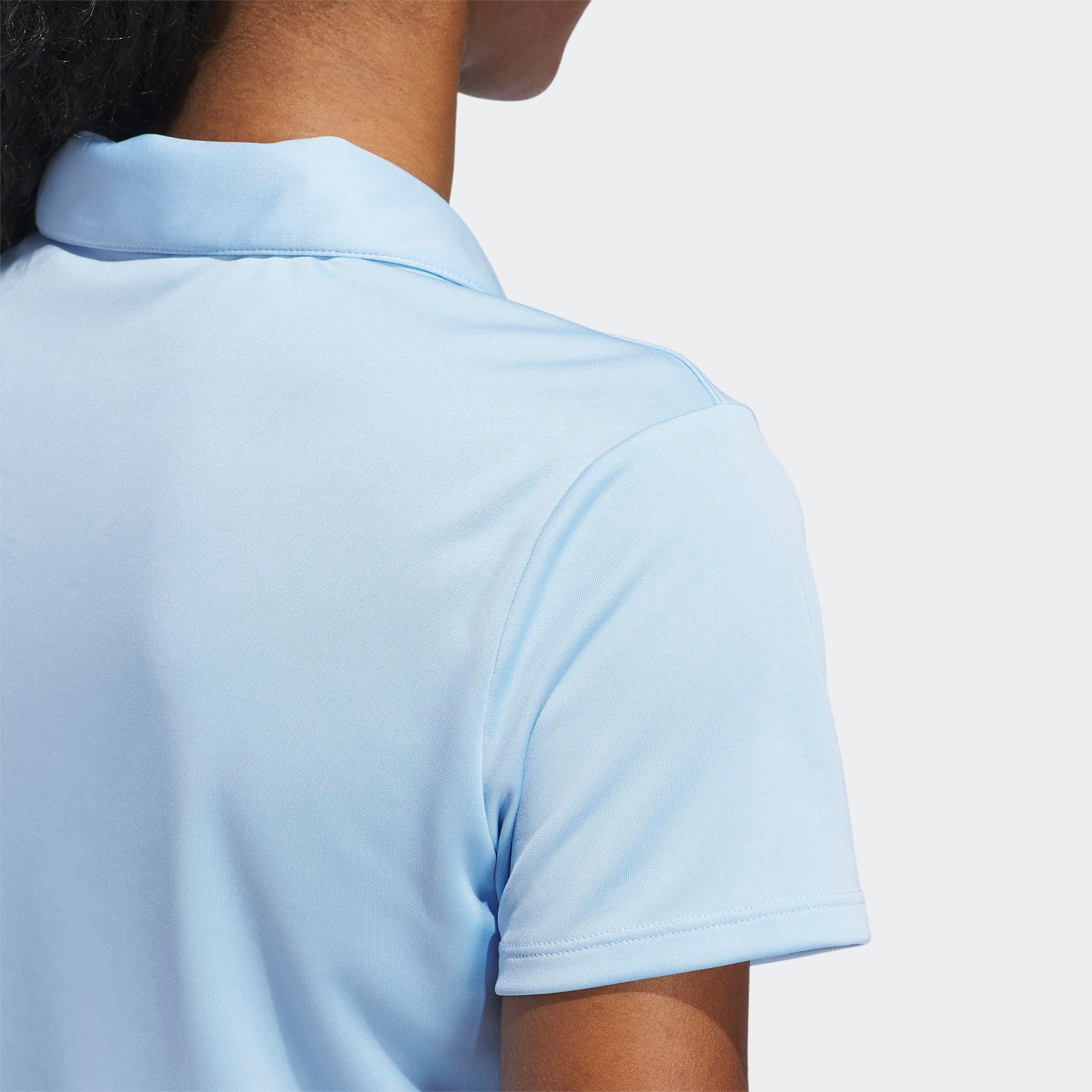 adidas Performance Poloshirt SOLID PERFORMANCE SLEEVE FÜR DAMEN mit Druckknopfverschluss, aus Polyester, leichtes Pikeematerial