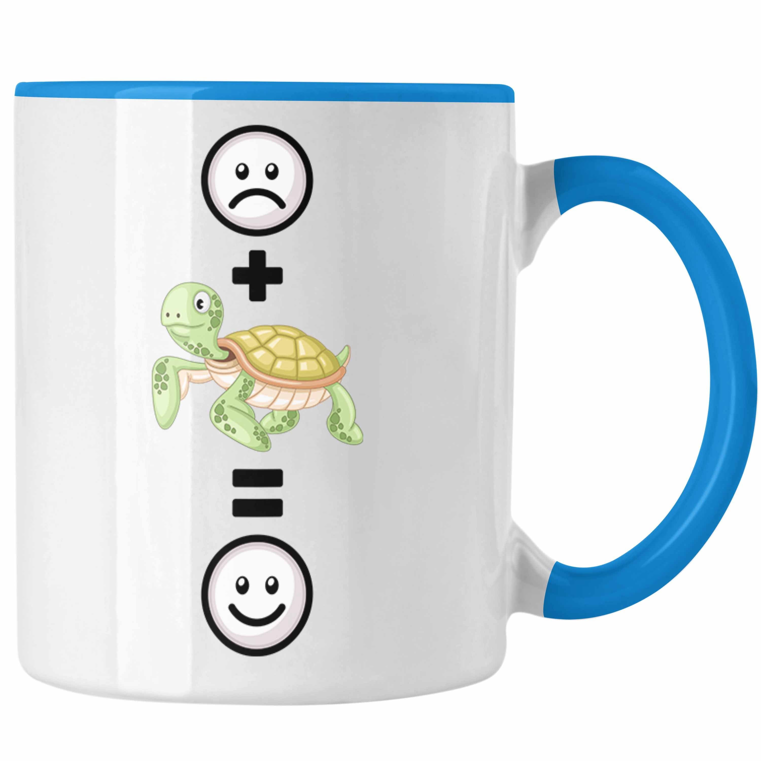 Trendation Tasse Schildkröte Tasse Geschenk für Schildkröten-Liebhaber Züchter Lustige Blau