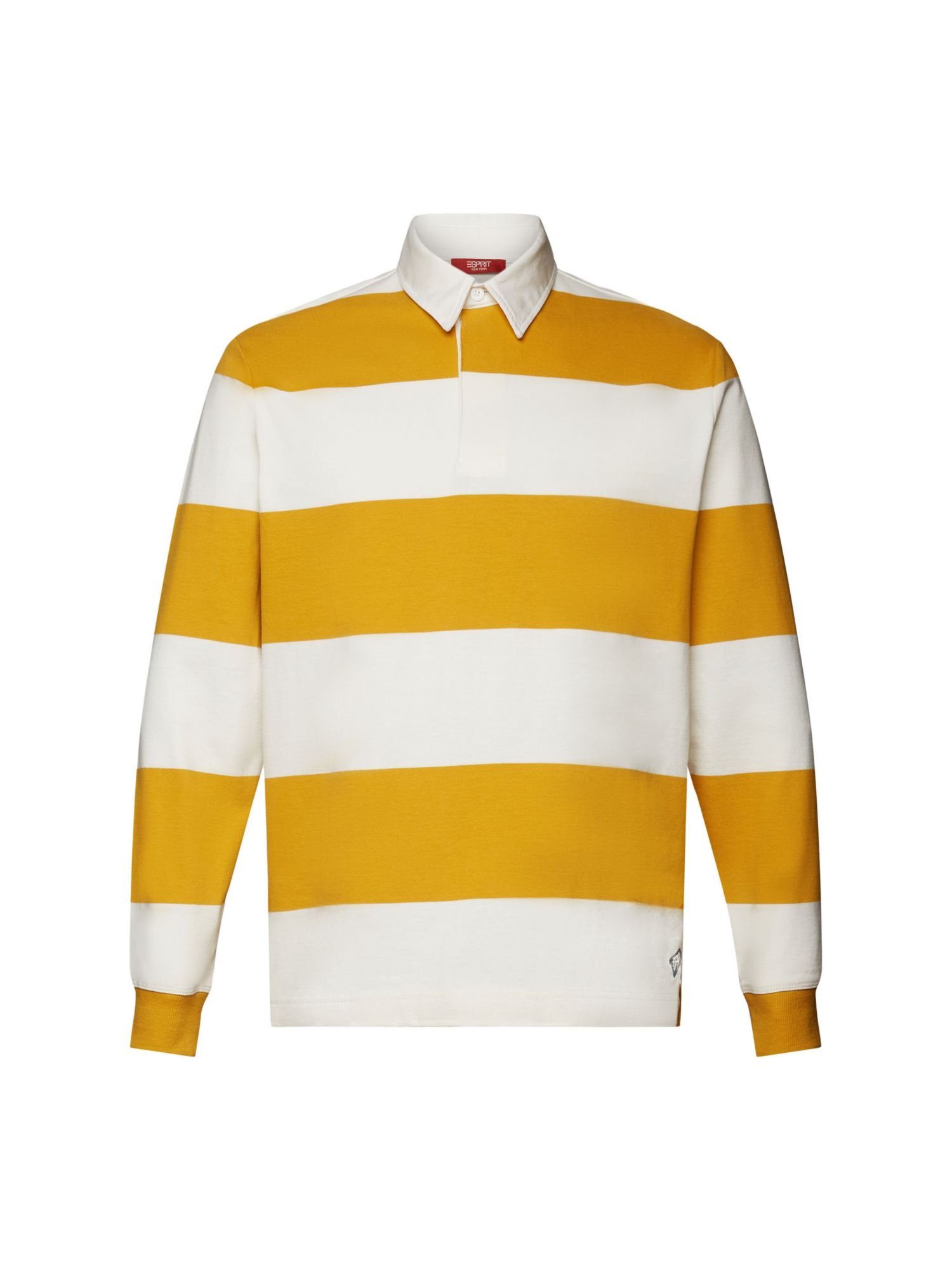 Esprit Langarm-Poloshirt Gestreiftes Rugbyhemd AMBER YELLOW