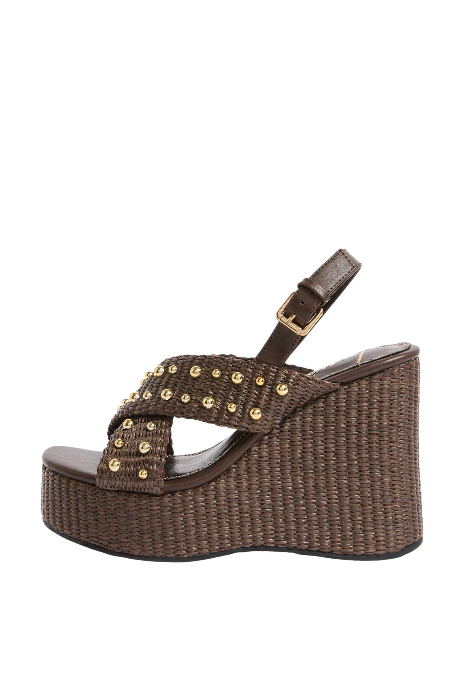 Lipsy hochhackige Keilabsatzschuhe mit X-Riemen Keilsandalette