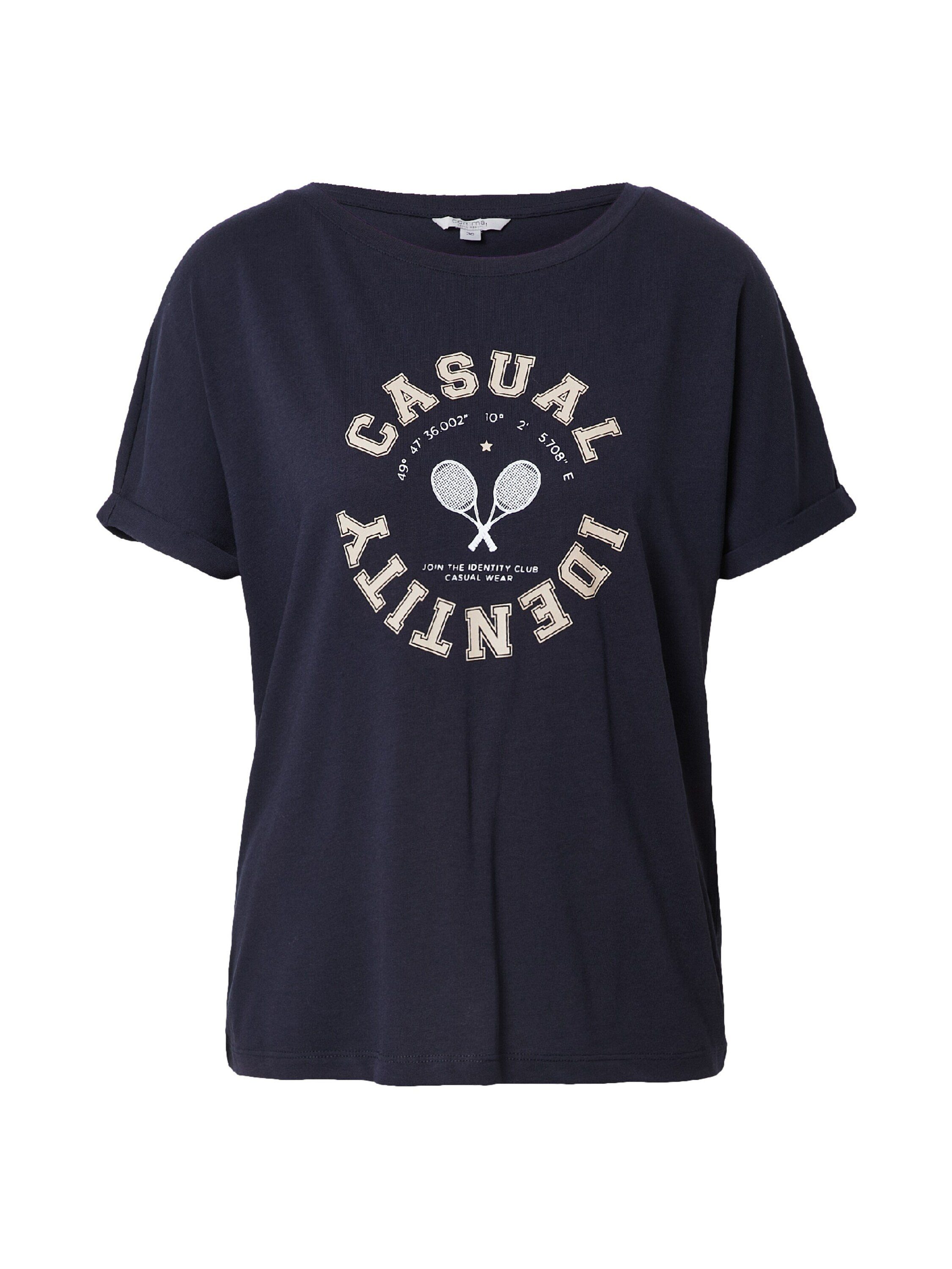 comma casual identity T-Shirt (1-tlg) Plain/ohne Details, Abgesteppter  Saum/Kante