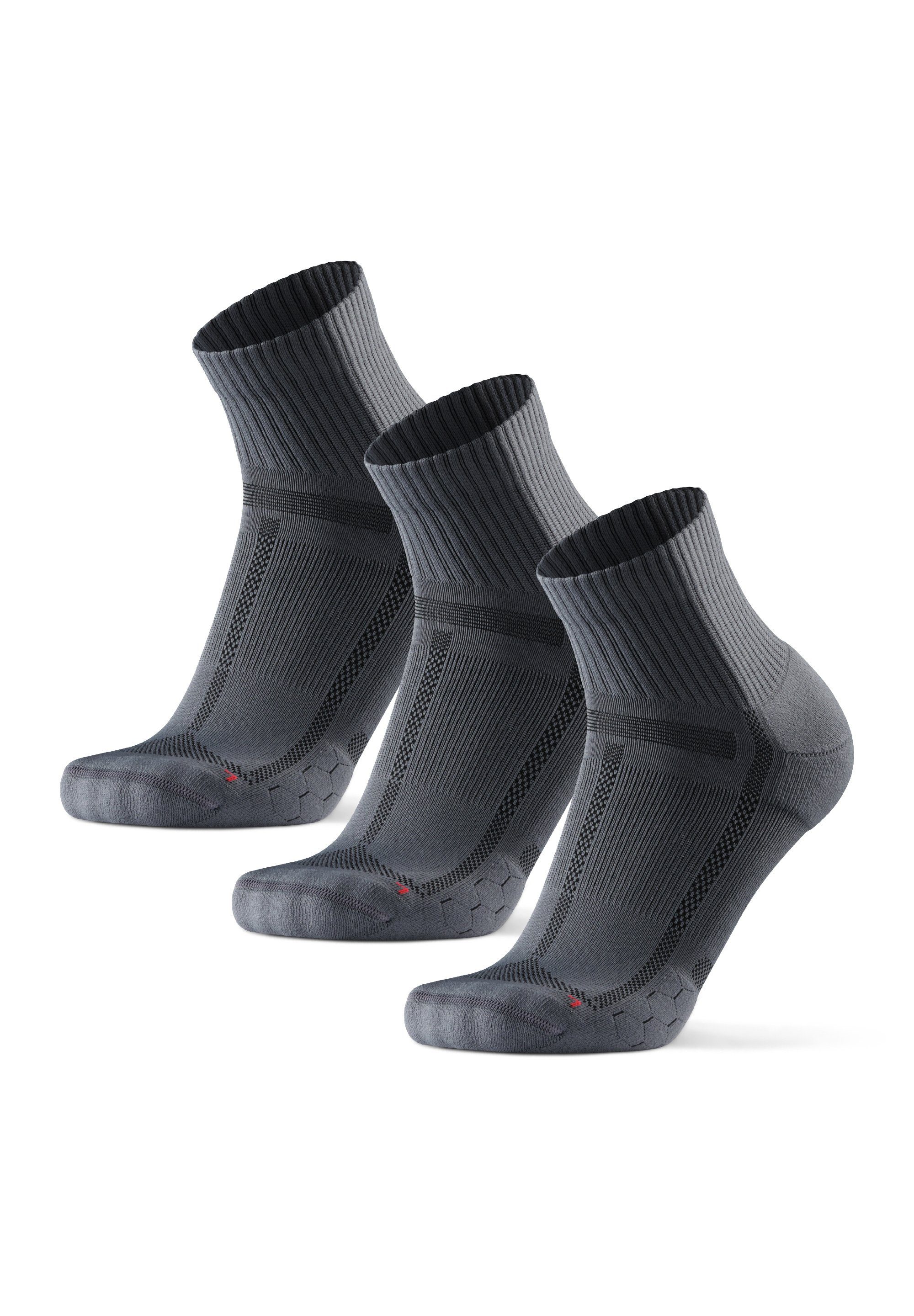 Distance DANISH ENDURANCE Anti-Blasen, 3-Paar) Technisch Socks Laufsocken Long (Packung, Running grey/black
