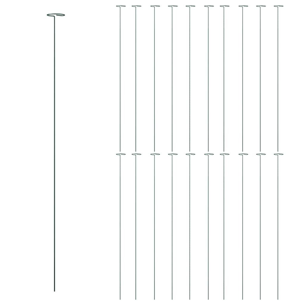 vidaXL Rankhilfe Pflanzenstützen 20 Stk. Dunkelgrün 91 cm Stahl, 20 St.
